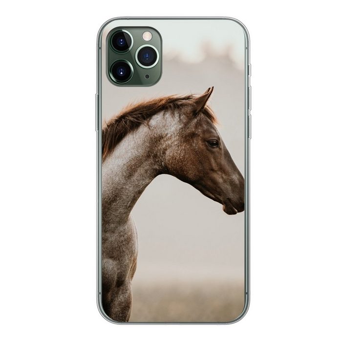 MuchoWow Handyhülle Pferd - Nebel - Natur Handyhülle Apple iPhone 11 Pro Max Smartphone-Bumper Print Handy