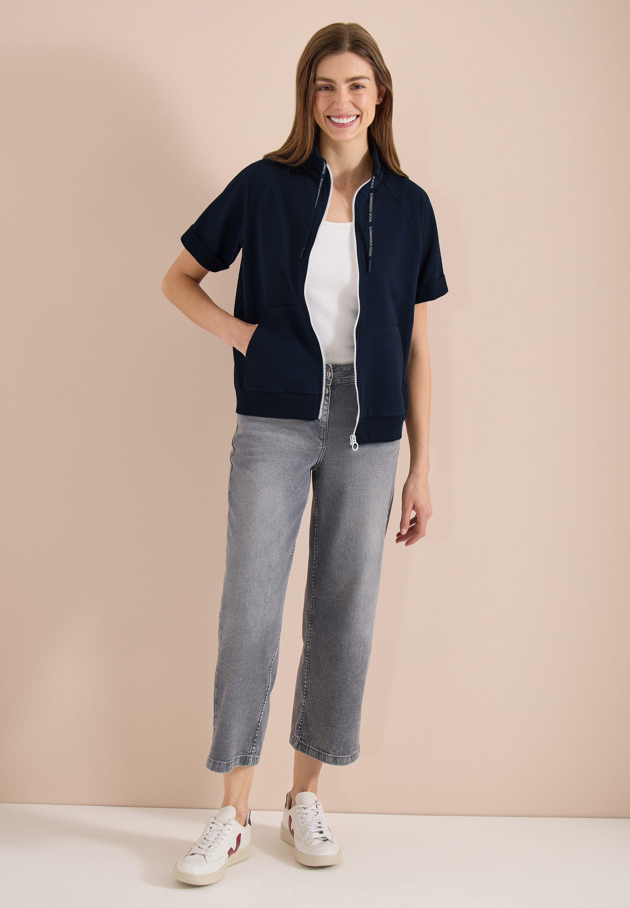 CECIL Sweatjacke mit Stehkragen