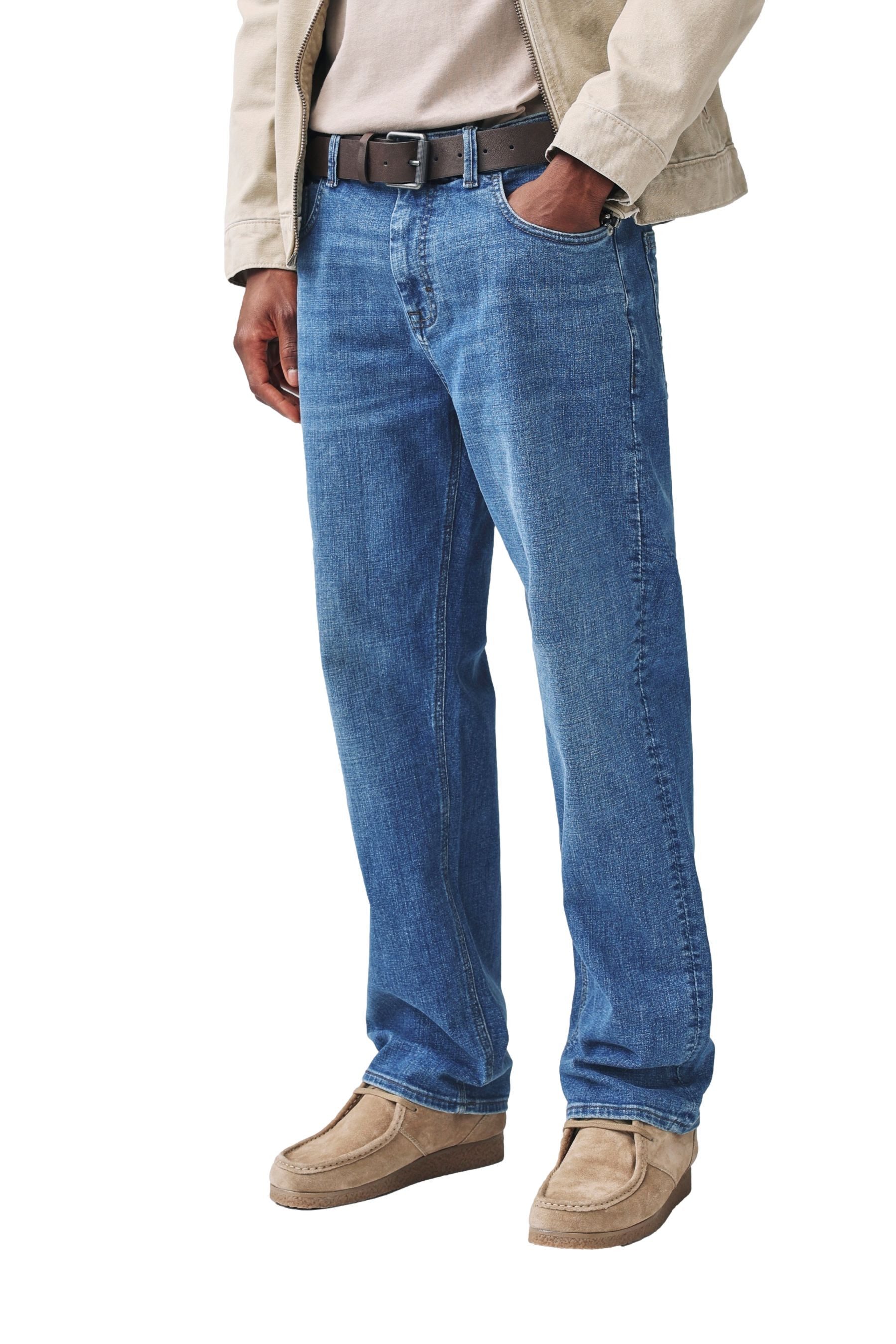 Straight-Jeans Jeans mit Gürtel