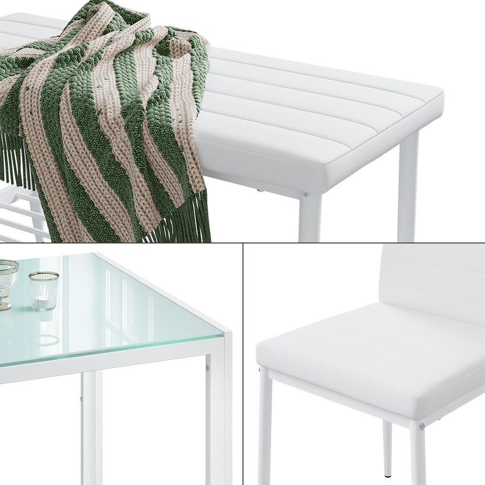 Vicco Essgruppe Grand, Weiß, 120 x 70 cm 4-teiliges Set
