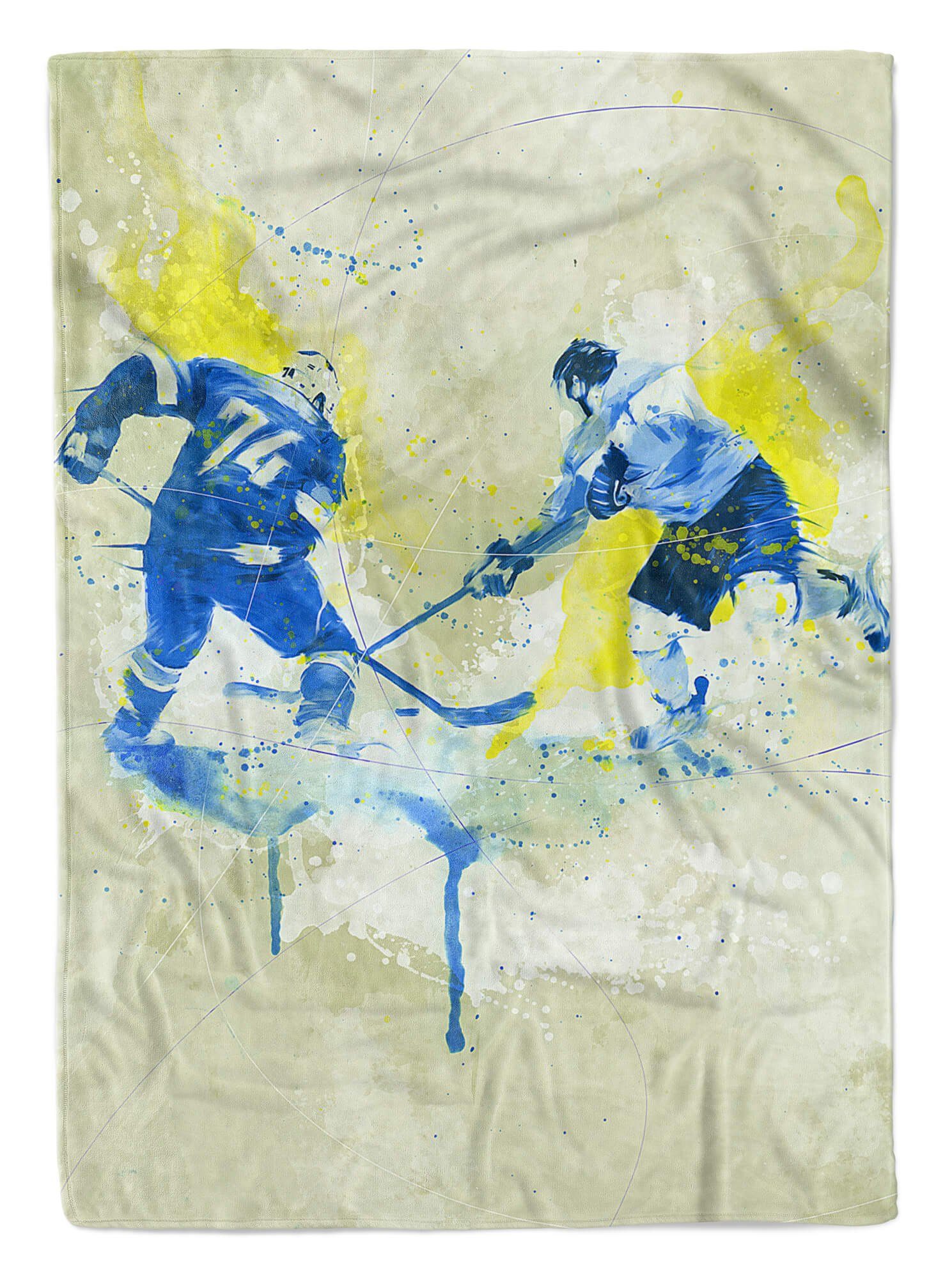 Handtücher SplashArt Sport Handtuch Strandhandtuch Saunatuch Kuscheldecke Kunstvoll Eishockey II Spo, Baumwolle-Polyester-Mix (1-St), Handtuch