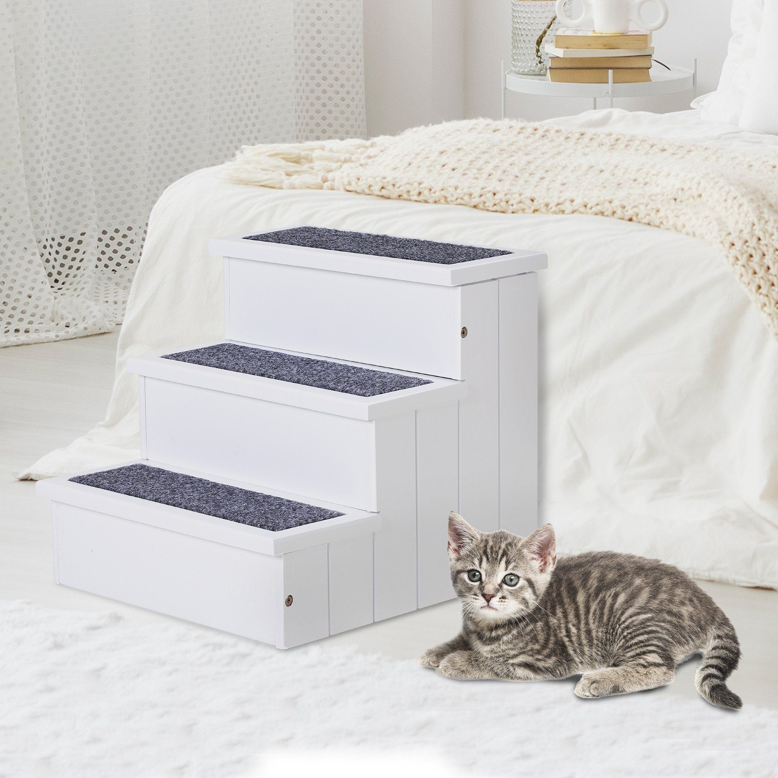 PawHut Haustiertreppe 3 Stufen Tiertreppe Katzentreppe günstig online kaufen