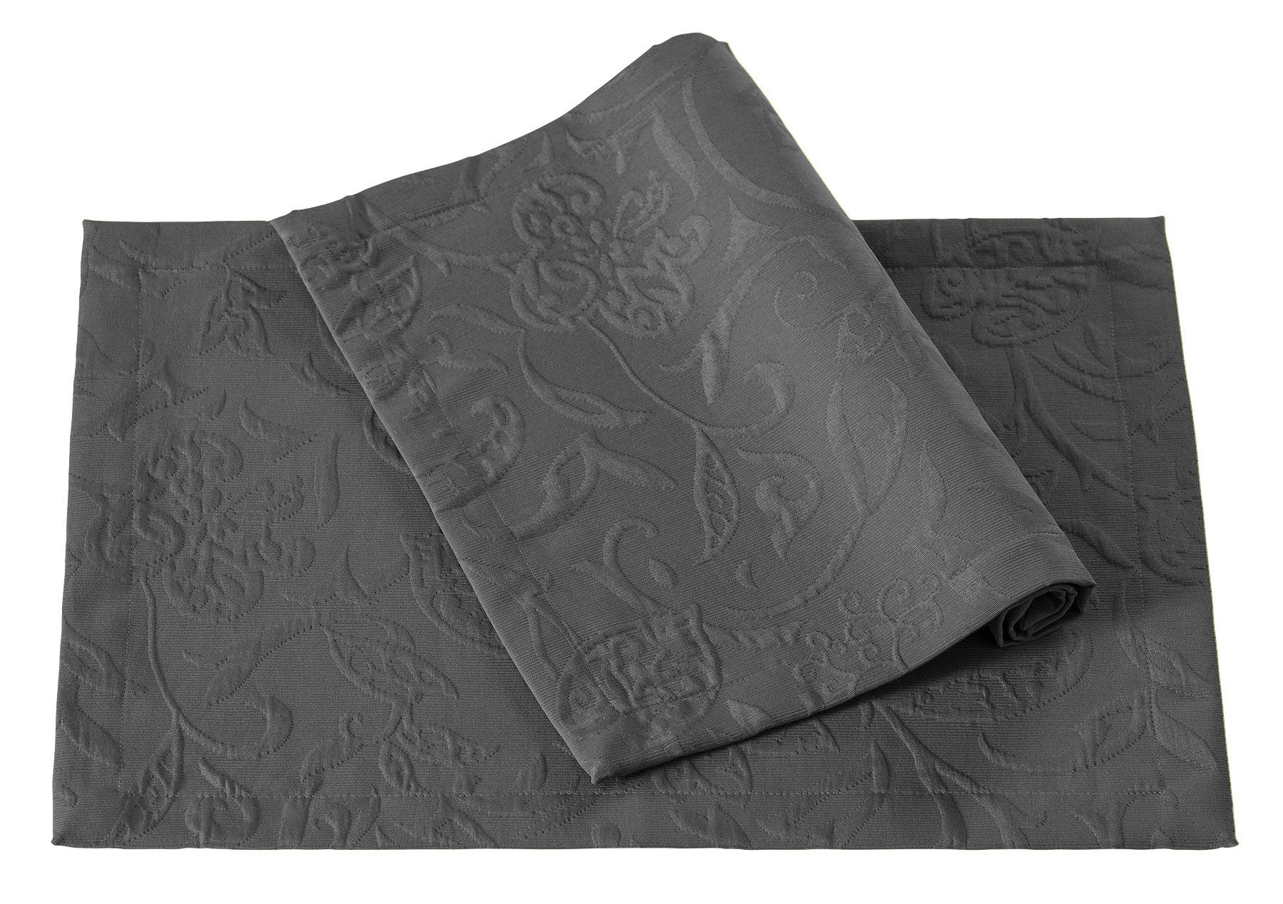 PICHLER Platzset Tischset 6er Set Cordoba Rechteck 035/050 granit, (Spar-Set, 6-St., 6 Platzdecken), Platzset Tischset Esszimmer Küche