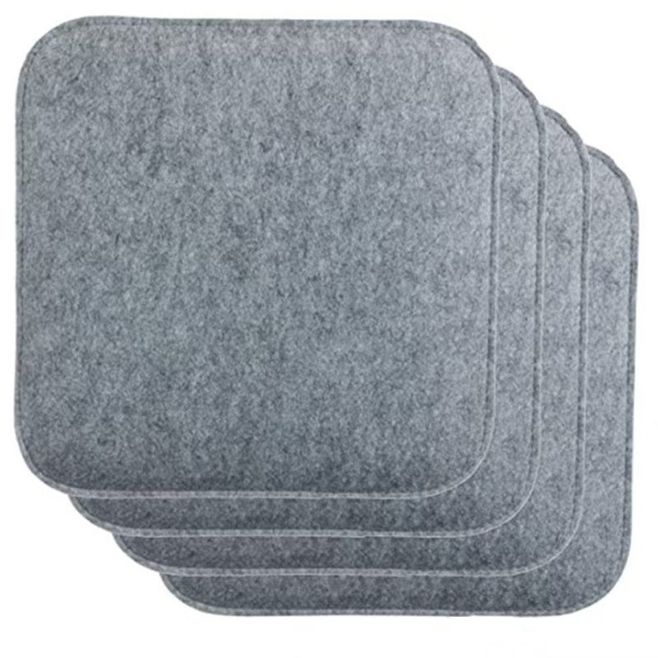Stuhlkissen 4er Set Kissen 35 x 35 x 2.5 cm, Quadratisch Filz Sitzkissen
