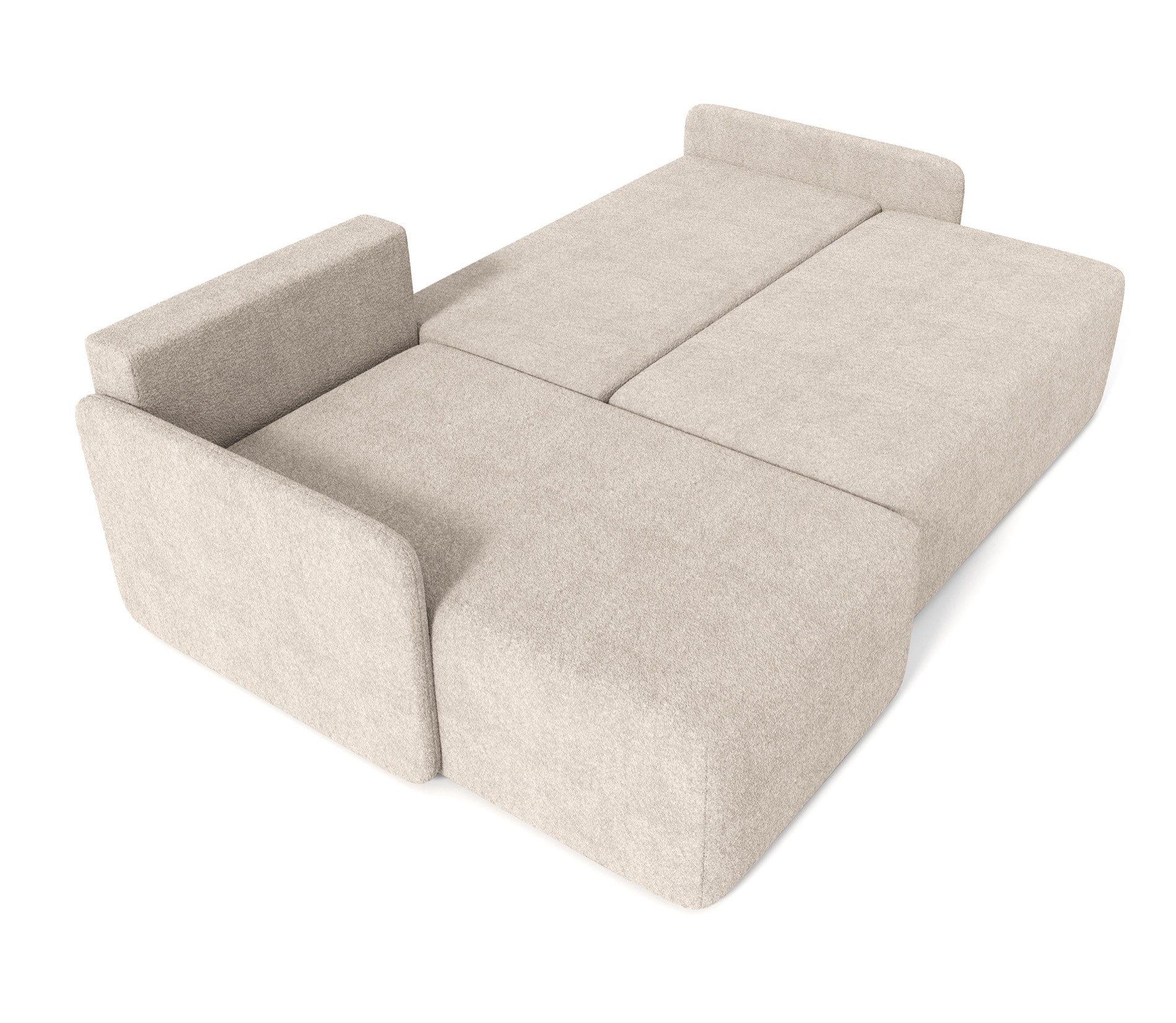 Selsey Ecksofa BLOOM, Ottomane beidseitig montierbar, Stauraum, Schlaffunktion, Bouclé-Stoff