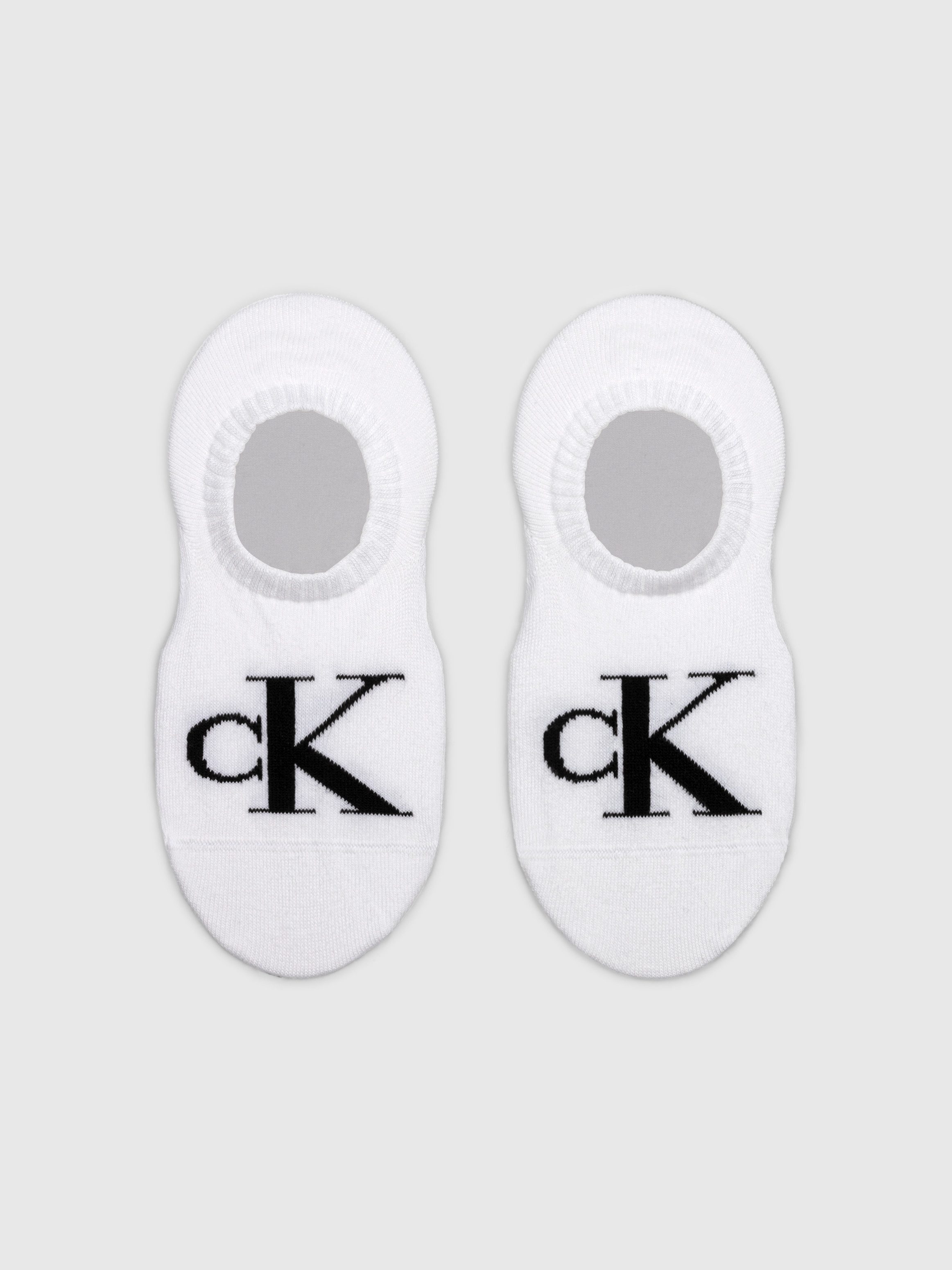 Calvin Klein Jeans Füßlinge CKJ WOMEN FOOTIE HIGH CUT MONOGRAM (2 Paar) hoch geschnittene Silhouette, Cotton-Mix, elastisch