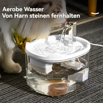 Kpaloft Trinkbrunnen 1.5 L, Hund LED Trinkautomat, Katzen Wasserspender 1.5 l, superleise, automatische Wassertrinkschalen