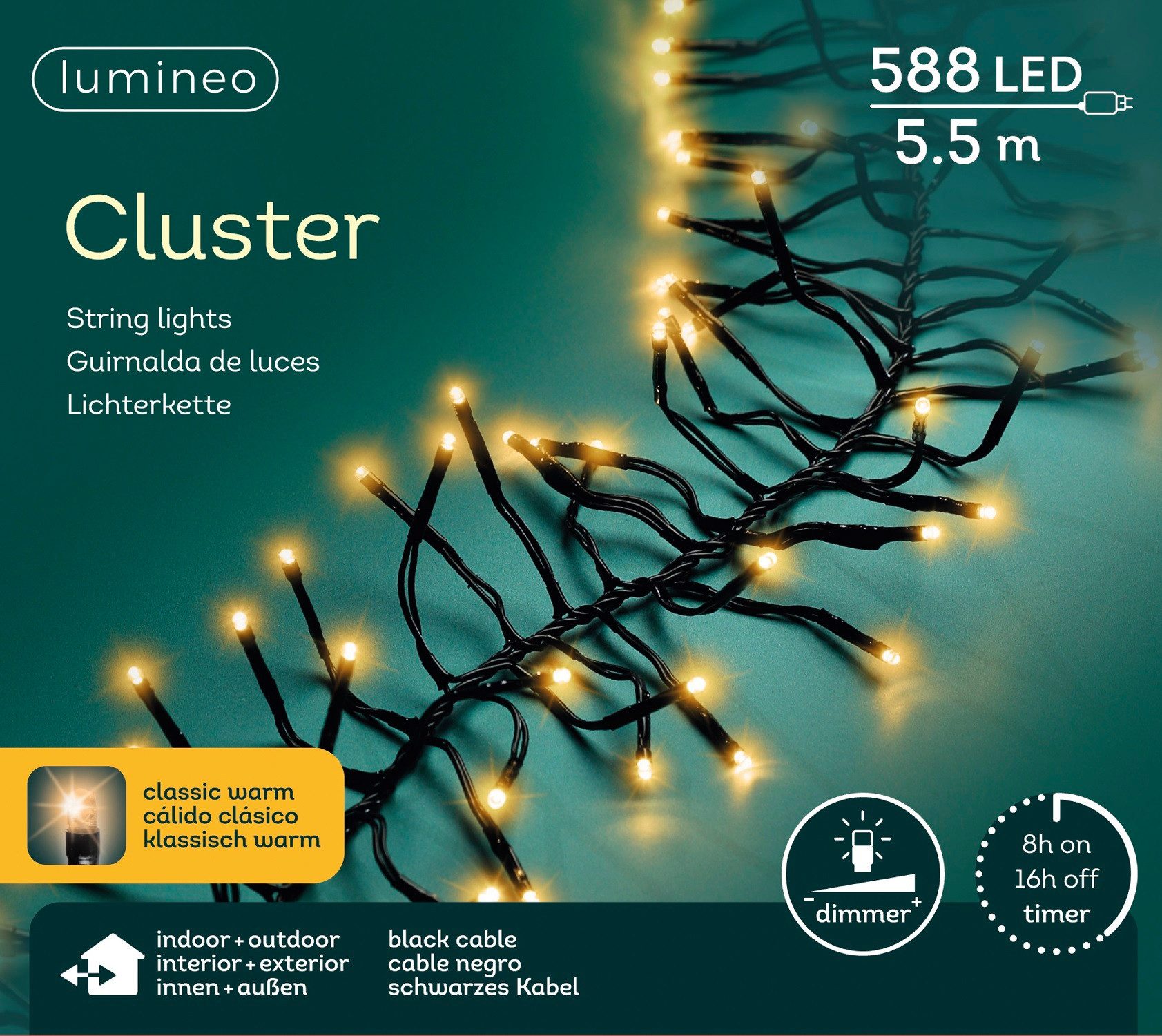 Lumineo LED-Lichterkette Lumineo Lichterkette CLUSTER 588 LED 5,5 m klassis günstig online kaufen