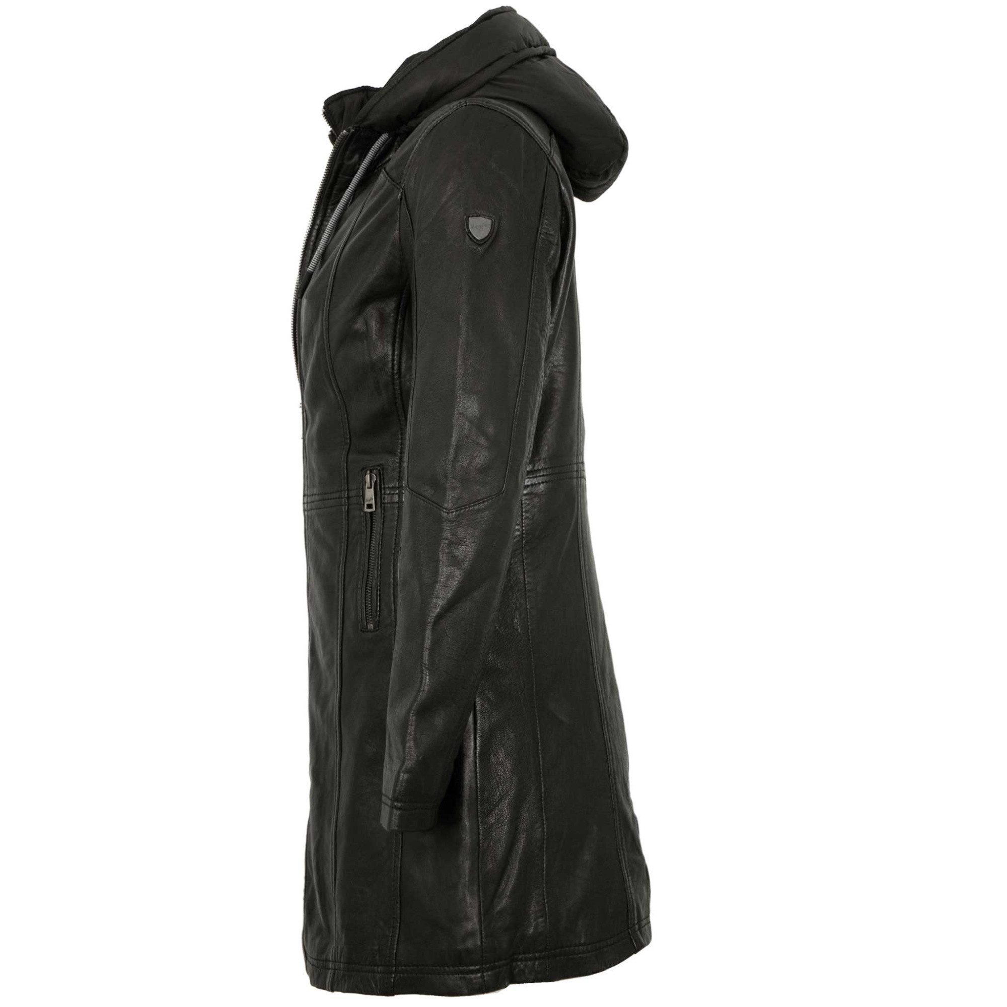 Mauritius Lederjacke MWMilene Mauritius - Damen Ledermantel Kapuze Lammnapp günstig online kaufen