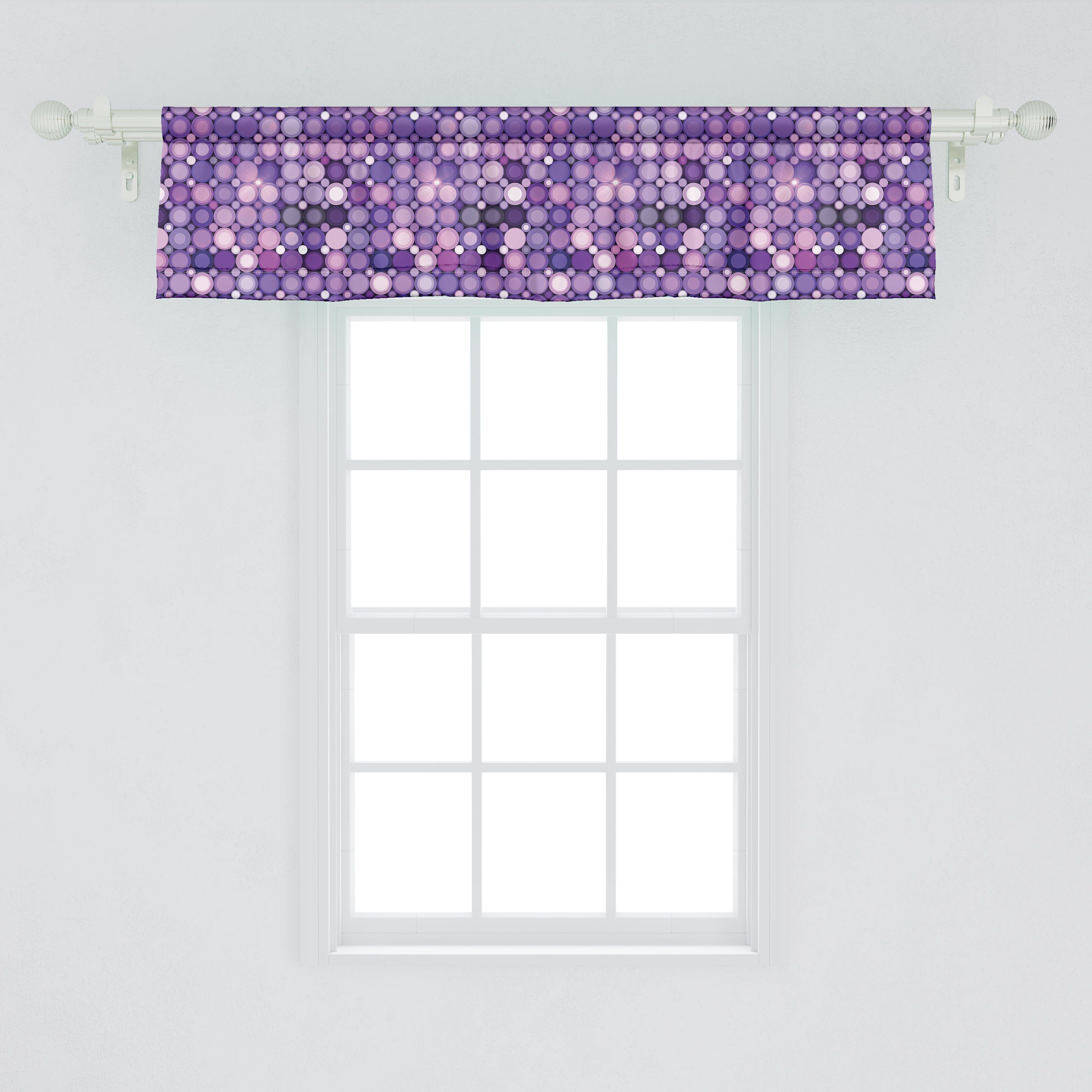 Volant Schlafzimmer Geometrische Küche Vorhang Violet Dekor Stangentasche, Microfaser, Abakuhaus, Kreise Modern für mit Scheibengardine
