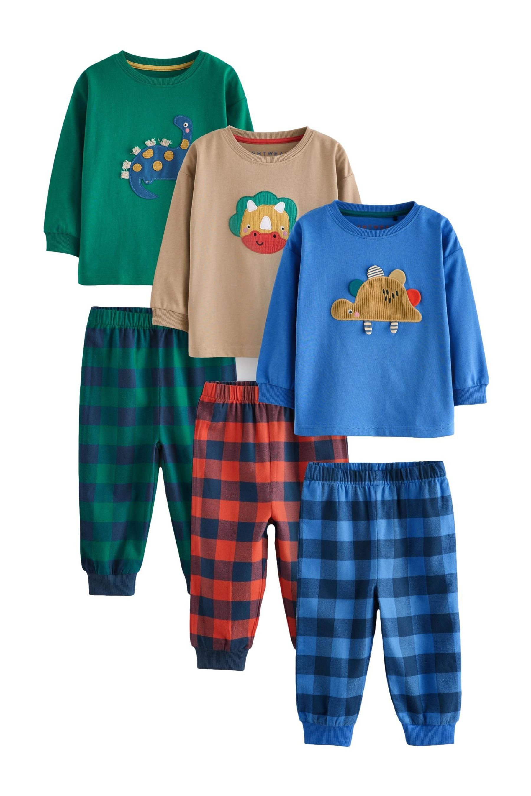 Pyjama Schlafanzughose mit Karomuster im 3er-Pack