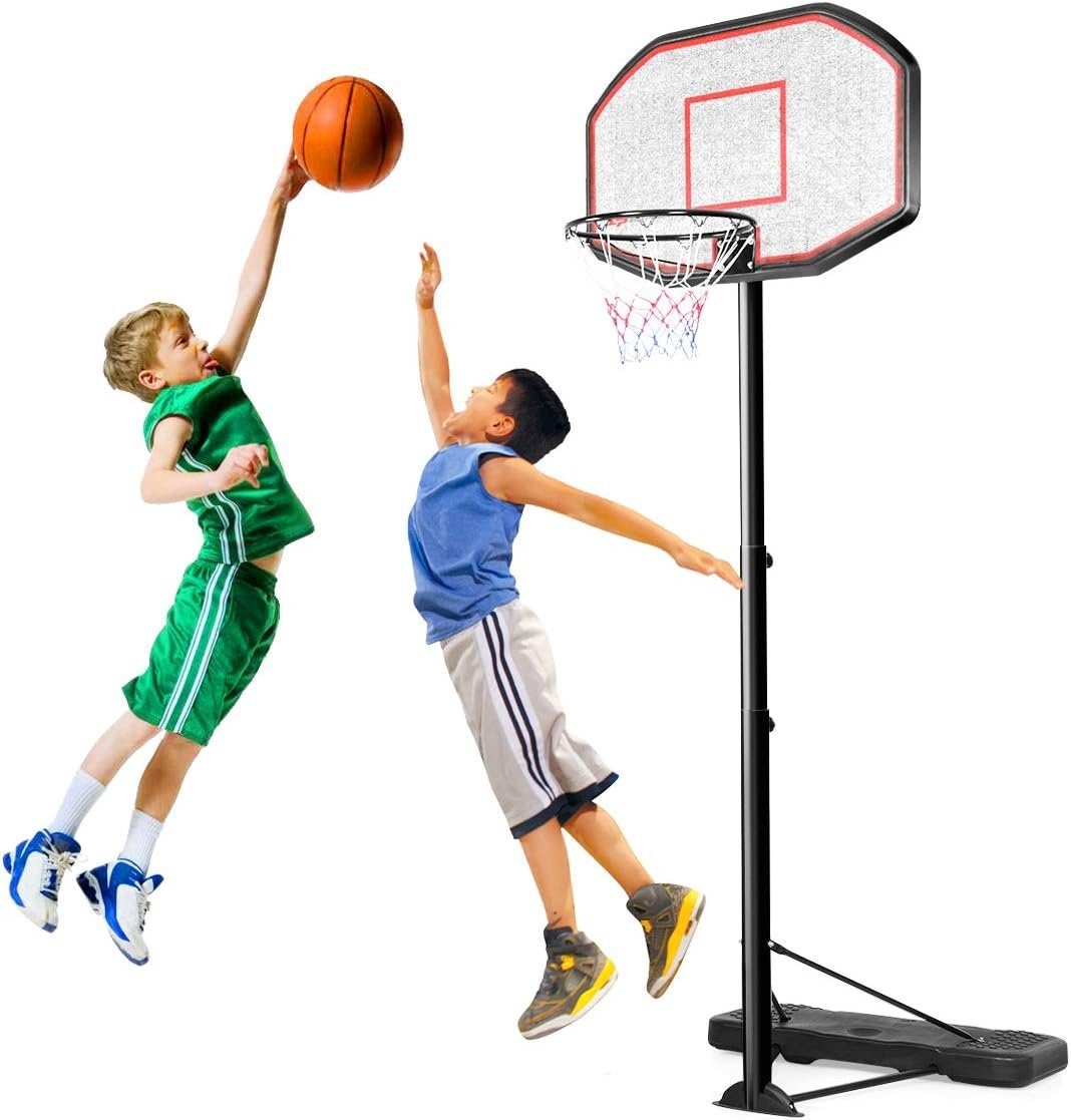 KOMFOTTEU Basketballständer Basketballkorb, 220 – 305 cm inkl Räder