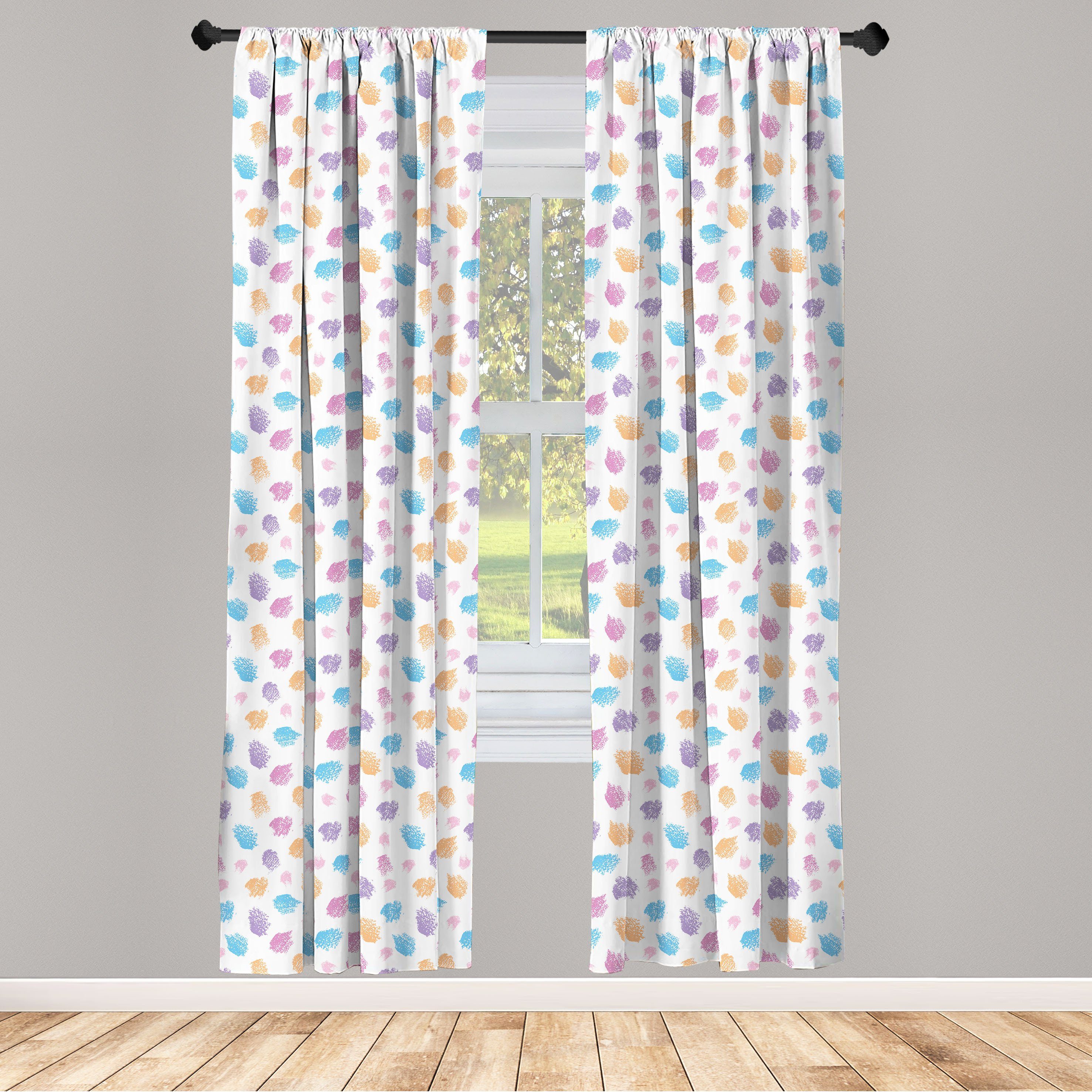 Gardine Vorhang für Wohnzimmer Schlafzimmer Dekor, Abakuhaus, Microfaser, Abstrakt Pastel Farben-Anschläge