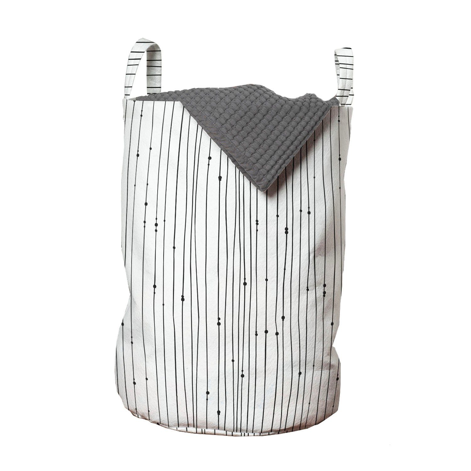 Abakuhaus Wäschesäckchen Wäschekorb mit Griffen Kordelzugverschluss für Waschsalons, Abstrakt Ungleiche Streifen mit Punkten