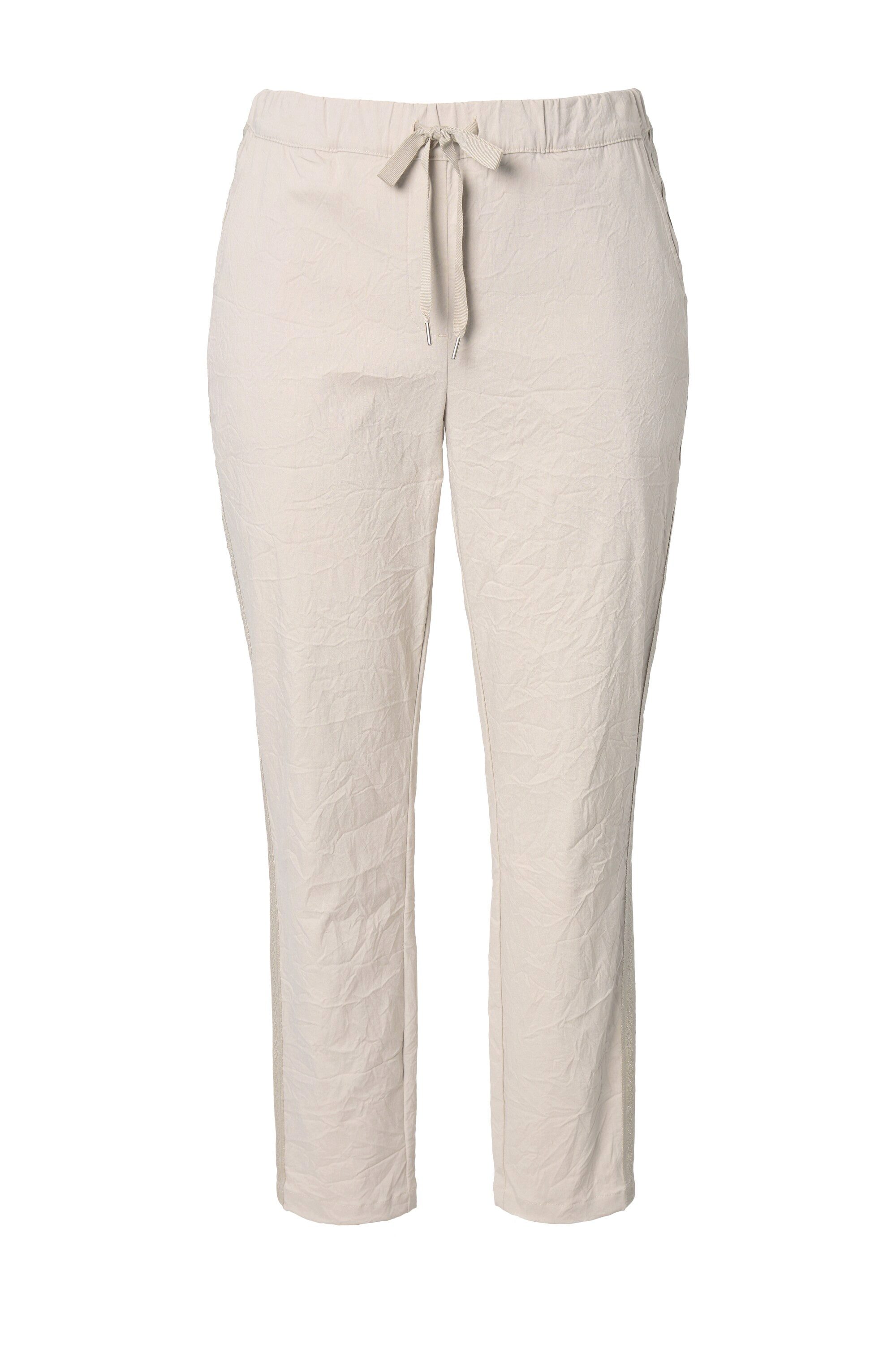 MIAMODA Schlupfhose Crinkle-Hose Seitenstreifen Elastikbund günstig online kaufen