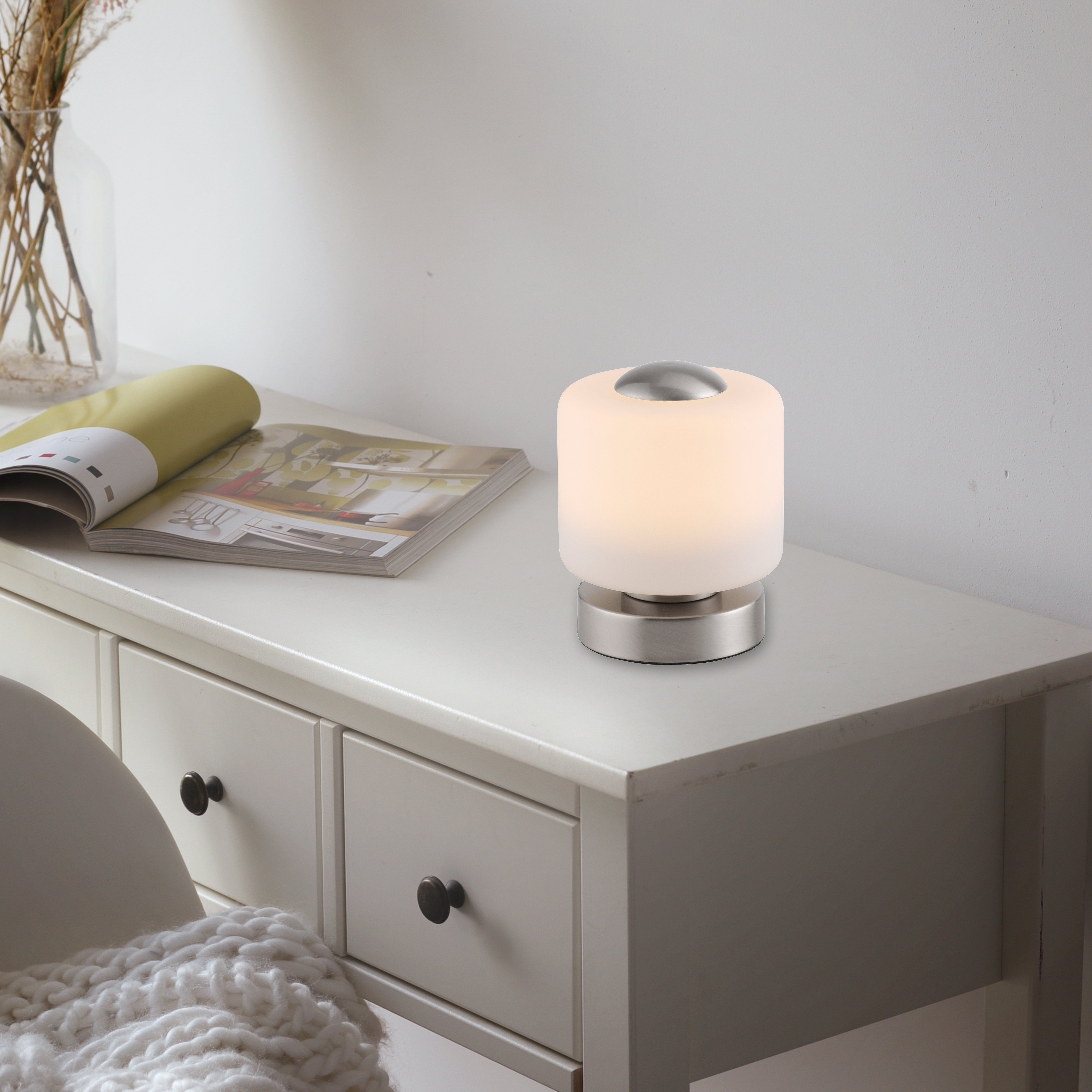 Paul Neuhaus Tischleuchte BOTA, LED fest integriert, Warmweiß, LED, dimmbar über Touchdimmer