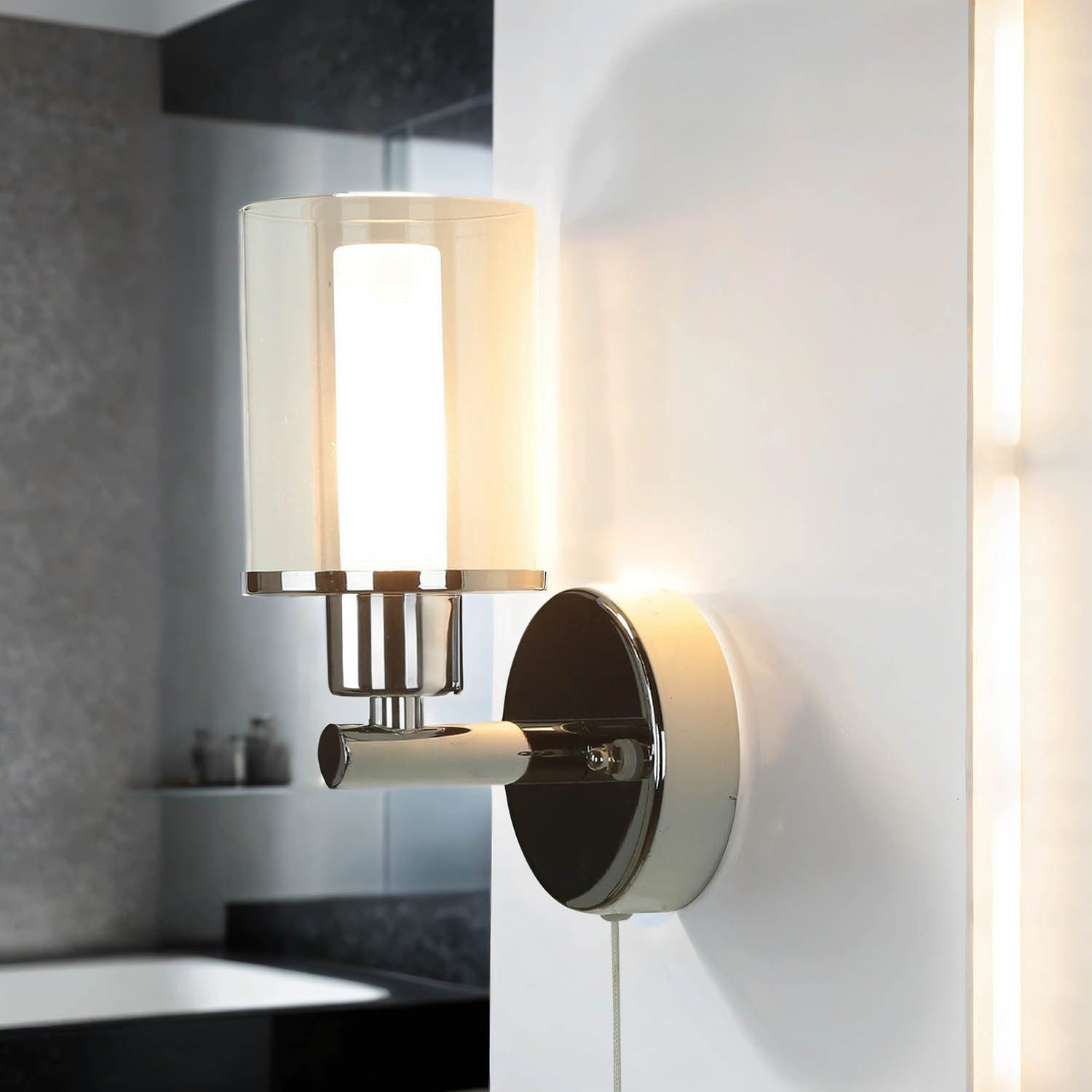 Licht-Erlebnisse Wandleuchte KEIRA, ohne Leuchtmittel, Wandlampe mit Schalt günstig online kaufen