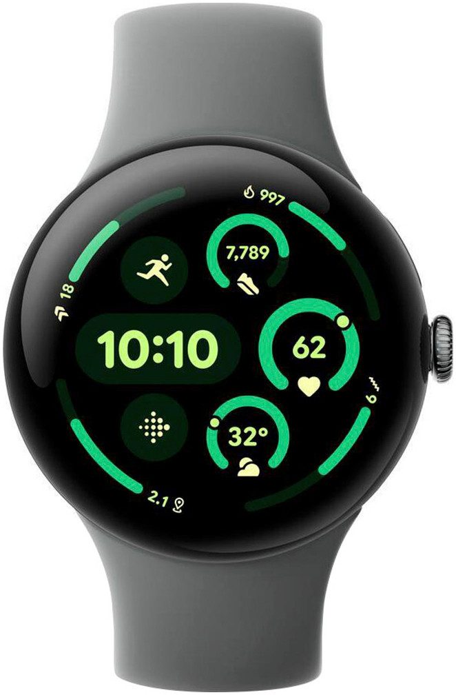 Google Pixel Watch 3 45mm WIFI Smartwatch (4,5 cm/1.77 Zoll, Watch OS 5)