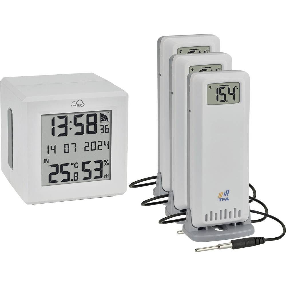 TFA Dostmann Raumthermometer TFA.me Starter Set Gateway mit 3 Temperatursender 35.8104.02
