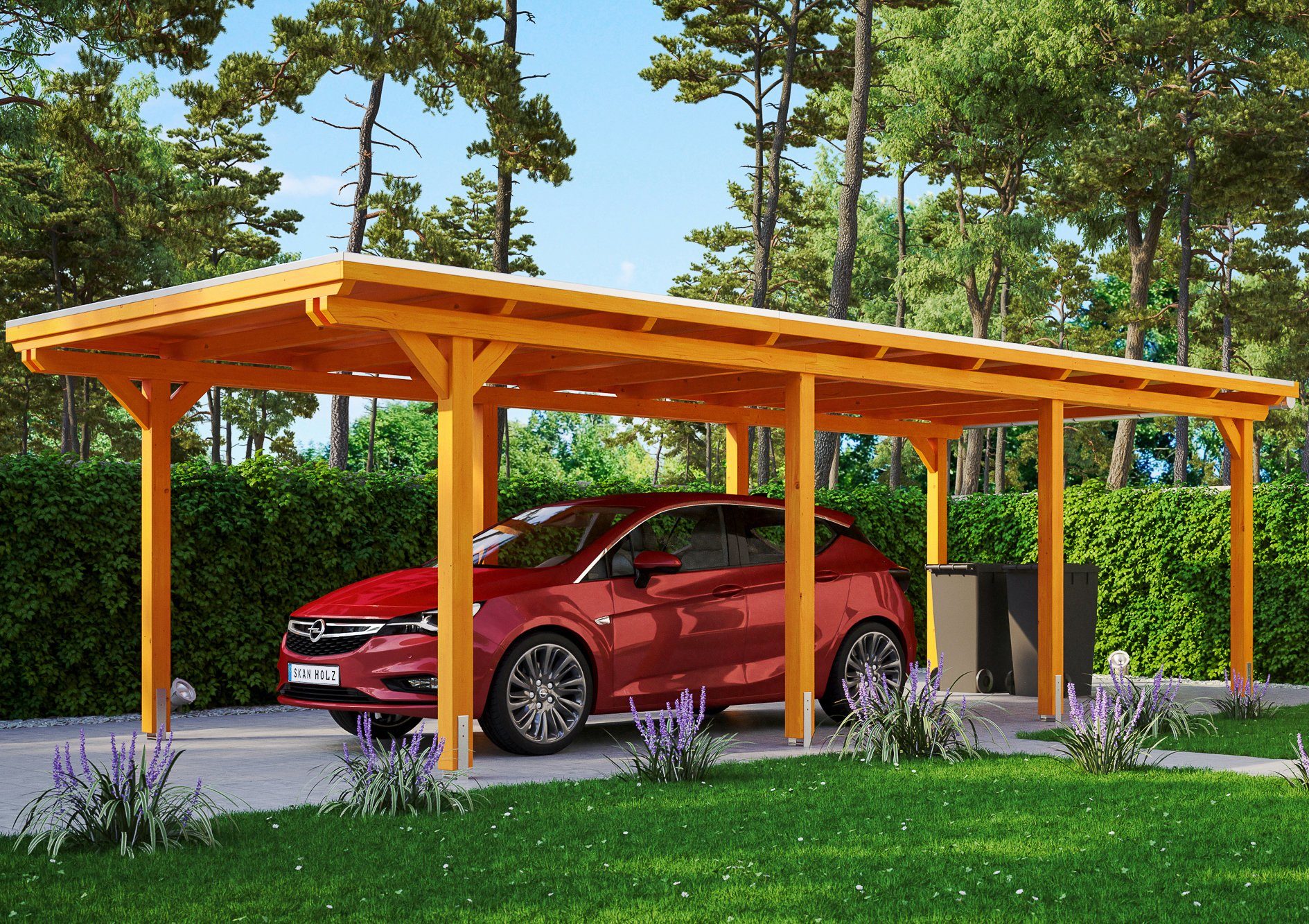 Skanholz Einzelcarport Emsland, BxT: 354x846 cm, 223 cm Einfahrtshöhe | Carports