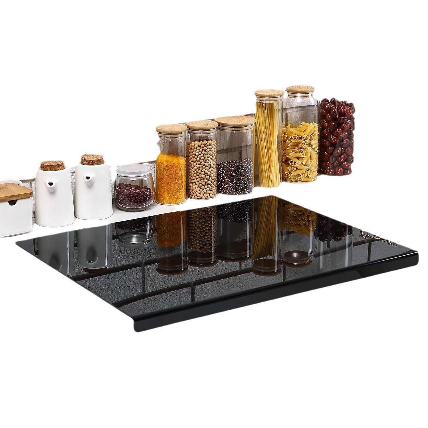 LIANNA Schneidebrett Acryl-Schneidebrett mit Thekenrand, BPA-frei & lebensmittelsicher, Acrylmaterial, (Set, 1-St., 1), Zum Schutz von Arbeitsplatten, vielseitig & leicht zu reinigen