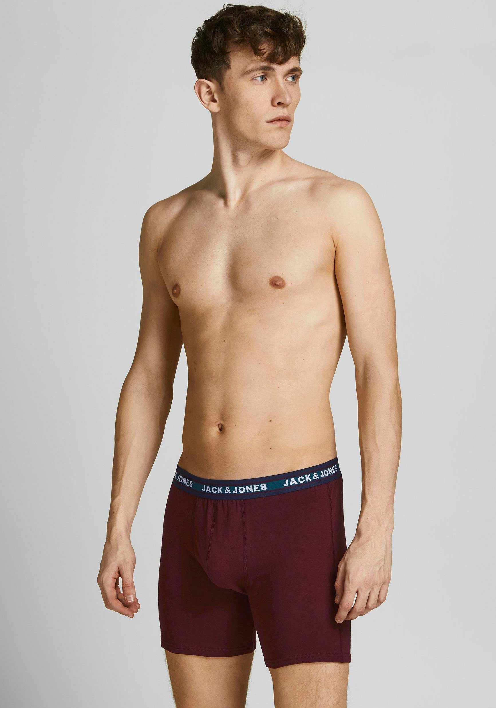 Jack & Jones PlusSize Boxershorts JACOLIVER mit elastischem Bund und Stretch (Packung, 5-St) unifarben, casual, regular fit, Baumwollmischung