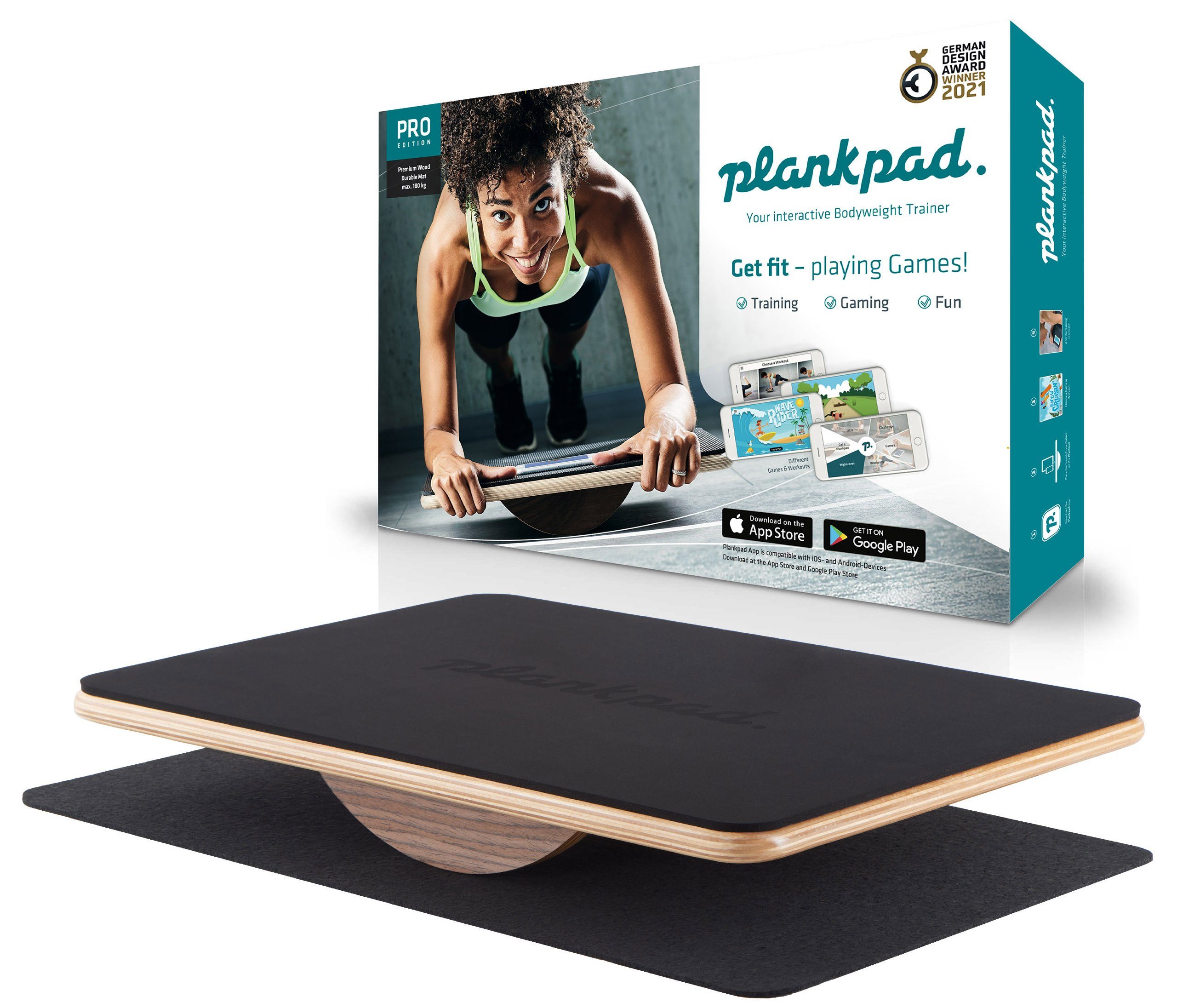 plankpad Balanceboard Plankpad PRO, interaktives Plank & Balance Board mit App & Spielen, Dein interaktiver Ganzkörper Trainer