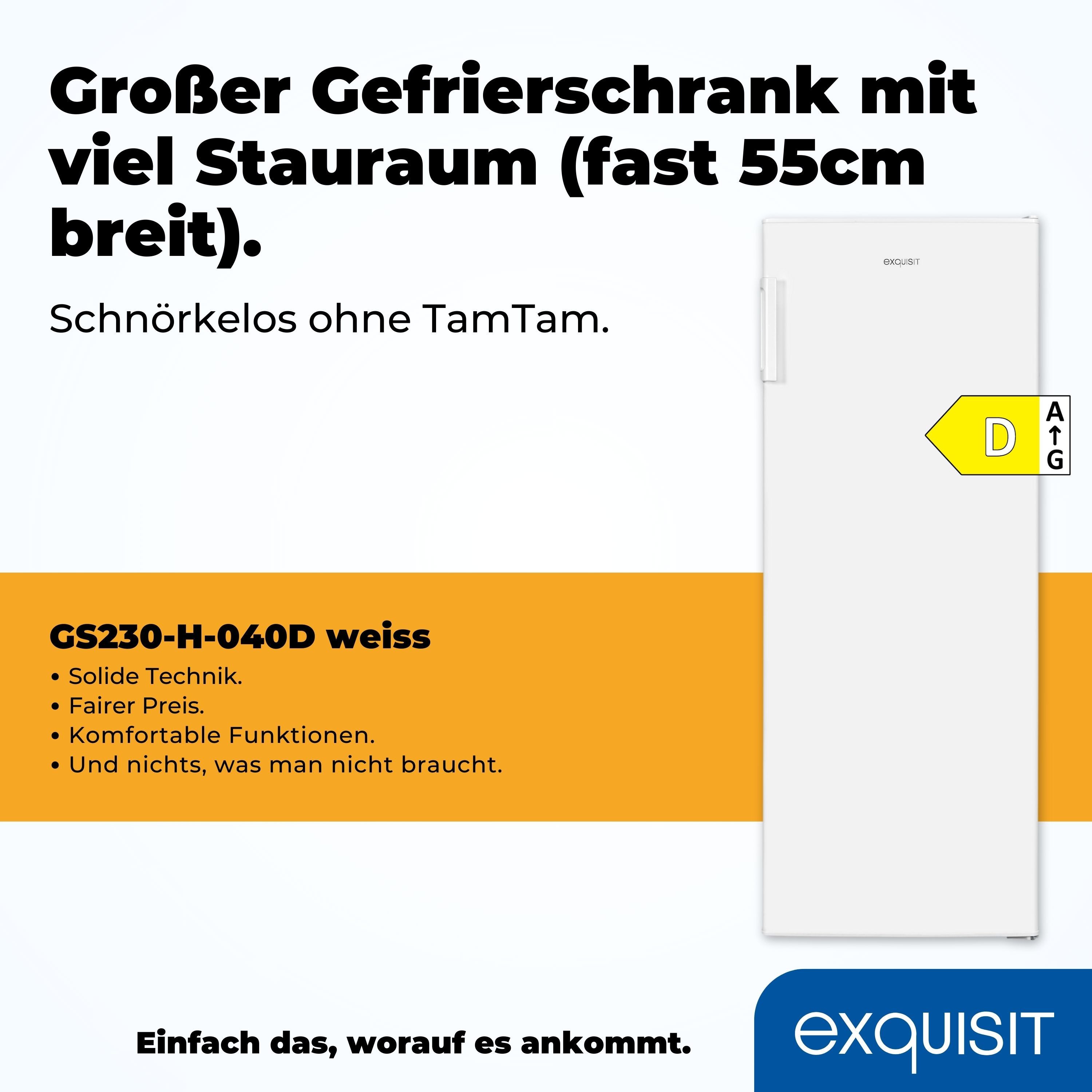 exquisit Gefrierschrank GS230-H-040D, 142,6 cm hoch, 54,4 cm breit, 4*-Gefrierschrank mit praktischem Griff – leicht & bequem zu öffnen – Bild 4 von 5