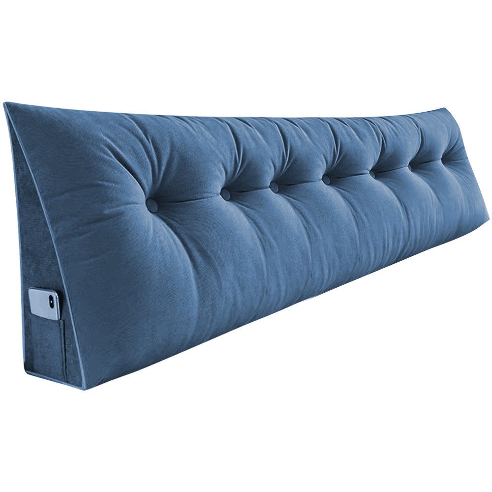 JEOBEST Rückenkissen Dreieckiges Lesekissen, Keilkissen mit Seitenfach, 1-tlg.,200cm breit, Kissen mit abnehmbarem und waschbarem Bezug