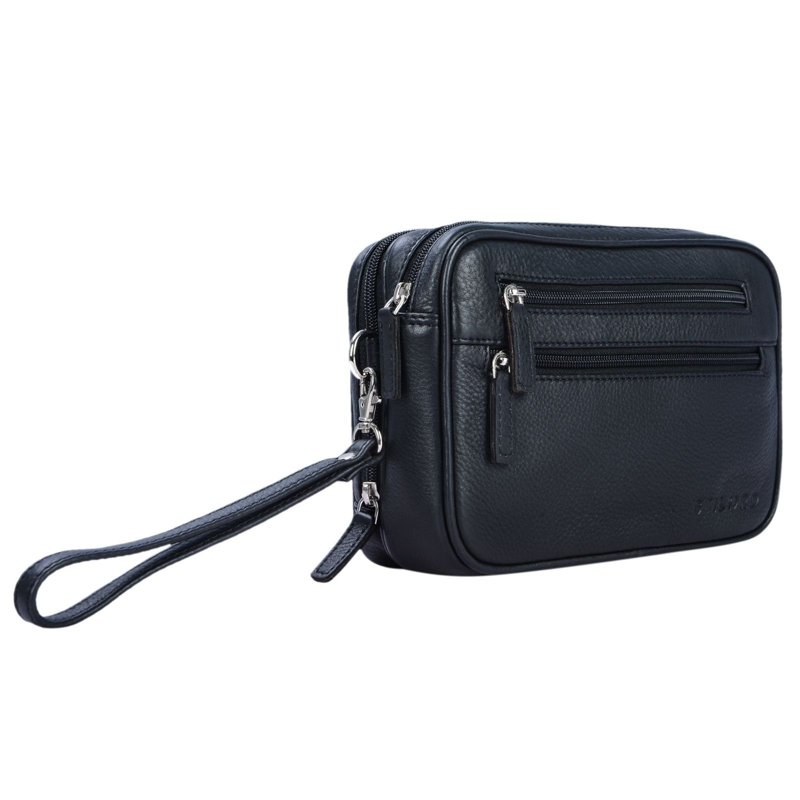 STILORD Handtasche "Nero" Vintage Handgelenktasche Clutch Herren Echtleder günstig online kaufen