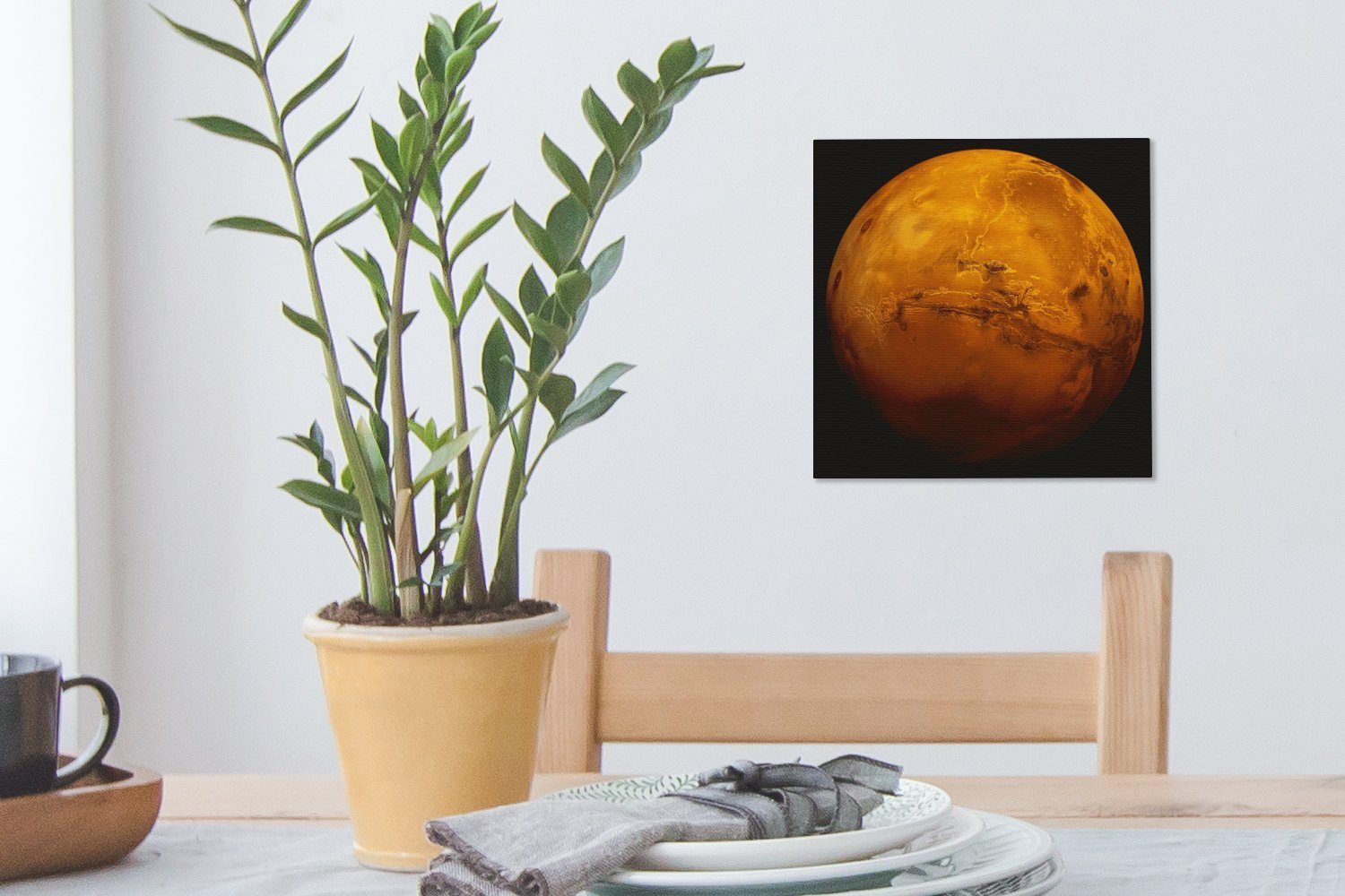 rote für (1 Planet St), einem OneMillionCanvasses® Der Himmel, Bilder Leinwand Wohnzimmer Leinwandbild dunklen an Mars Schlafzimmer