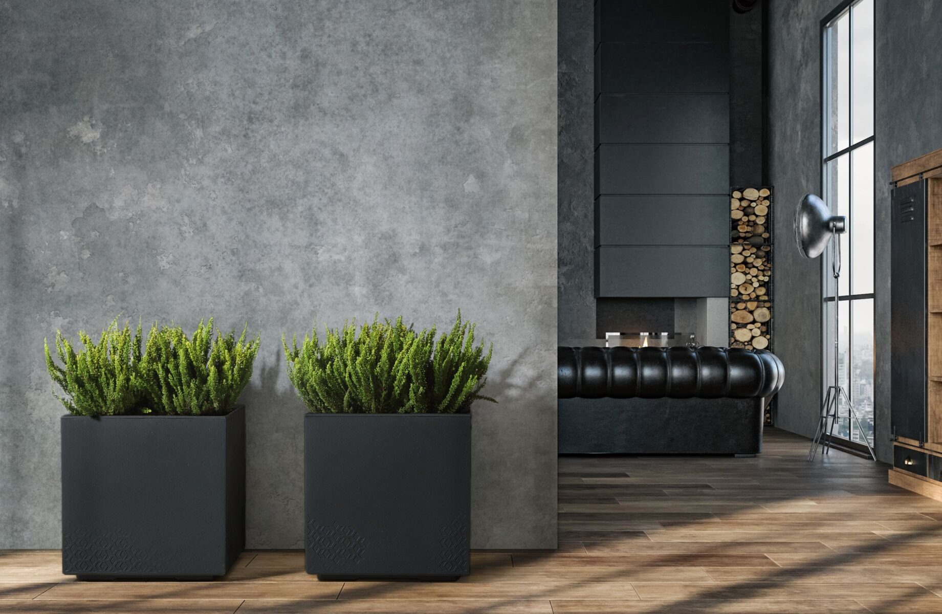 ONDIS24 Pflanzkübel Caro Beton Optik Blumenkübel günstig online kaufen