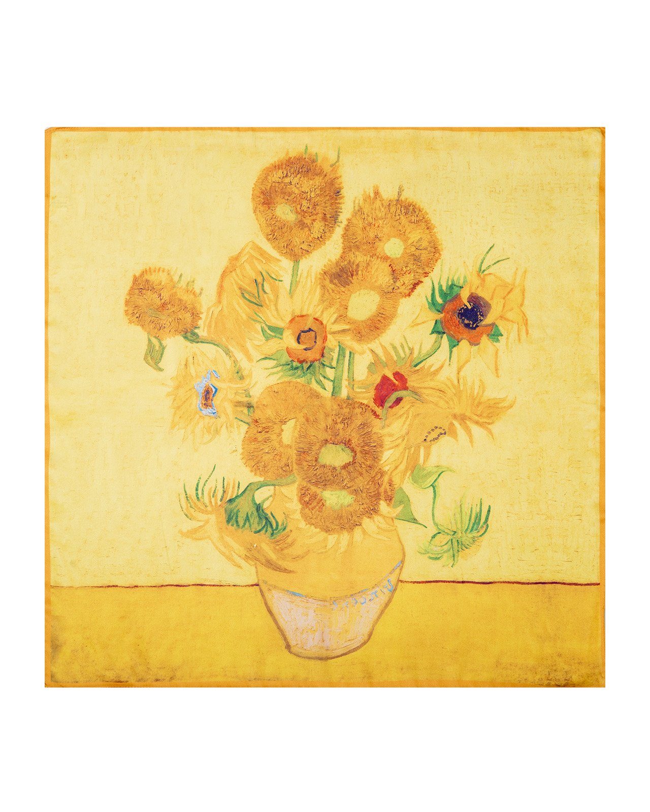quadratisch Gogh MayTree (Stück, 53x53 gelb, Nickituch Bandana, Sonnenblumen van Halstuch 1-St)
