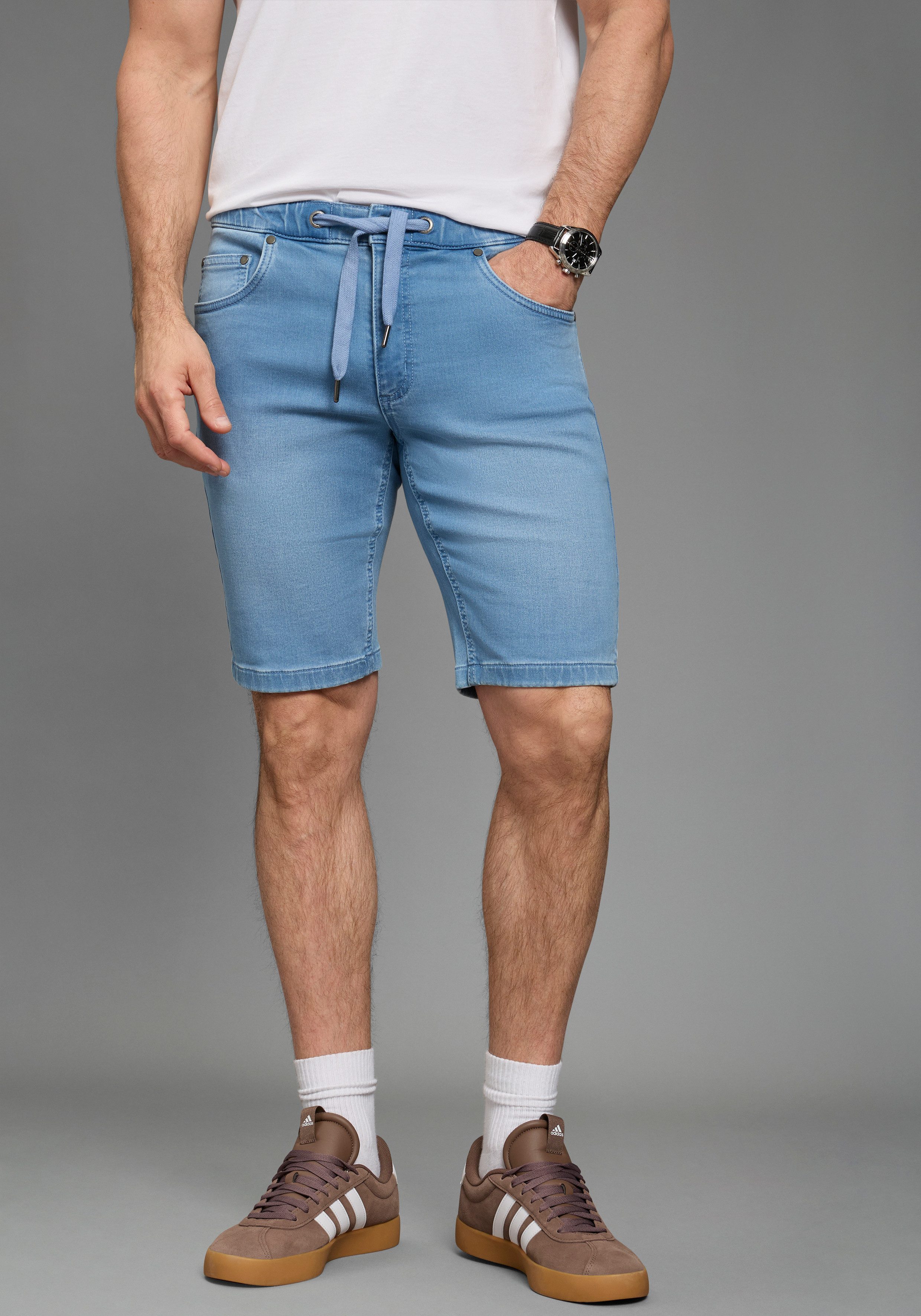 Arizona Jeansshorts gerade geschnittenes Bein, Regular Fit Passform