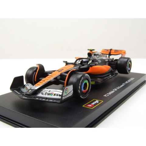 Bburago Modellauto McLaren MCL60 Formel 1 2023 #4 Norris mit Figur Modellauto 1:43 Bburag, Maßstab 1:43