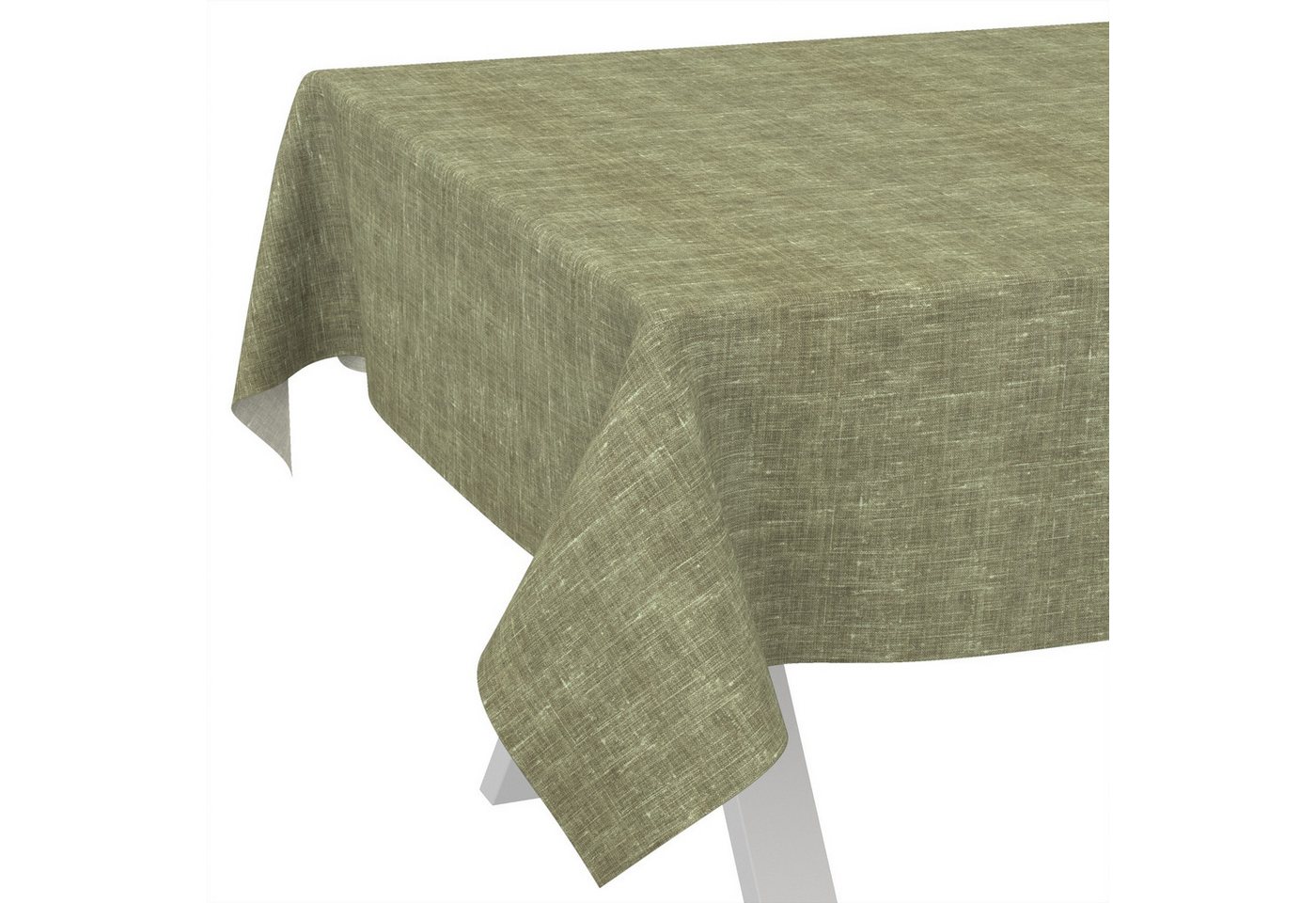 ANRO Tischdecke Alica Leinen Melliert Tischwäsche (Einzelstück 1-tlg), wasserabweisend Melliert Olive 90x130cm