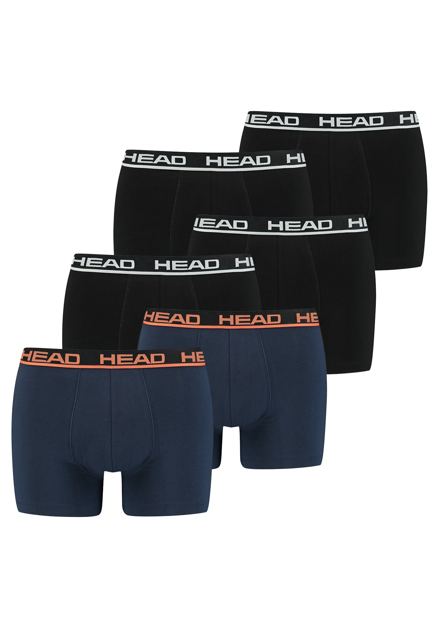 Head Boxershorts Head Basic Boxer 6P (Spar-Set, 6-St., 6er-Pack) Black/Blue Orange