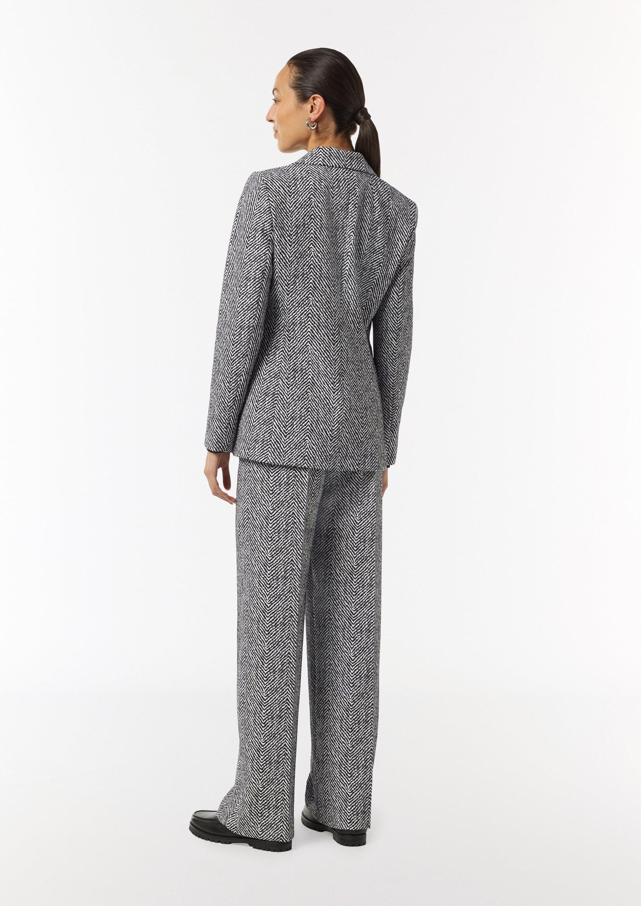 comma Chinos Hose Jacquard-Hose mit Wide Leg