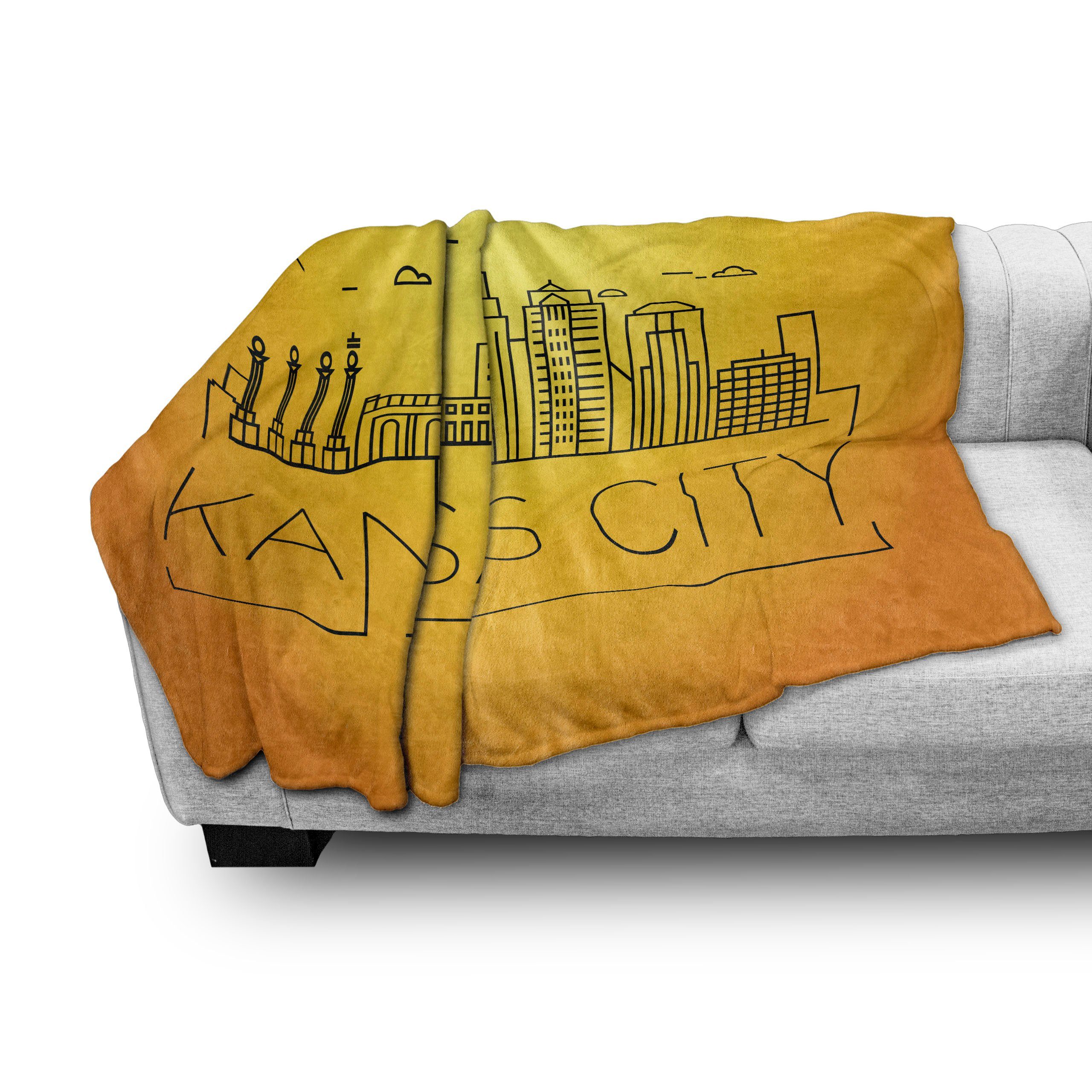 Wohndecke Gemütlicher Plüsch für City Kansas Linear-Stadt Innen- Minimal und den Abakuhaus, Außenbereich