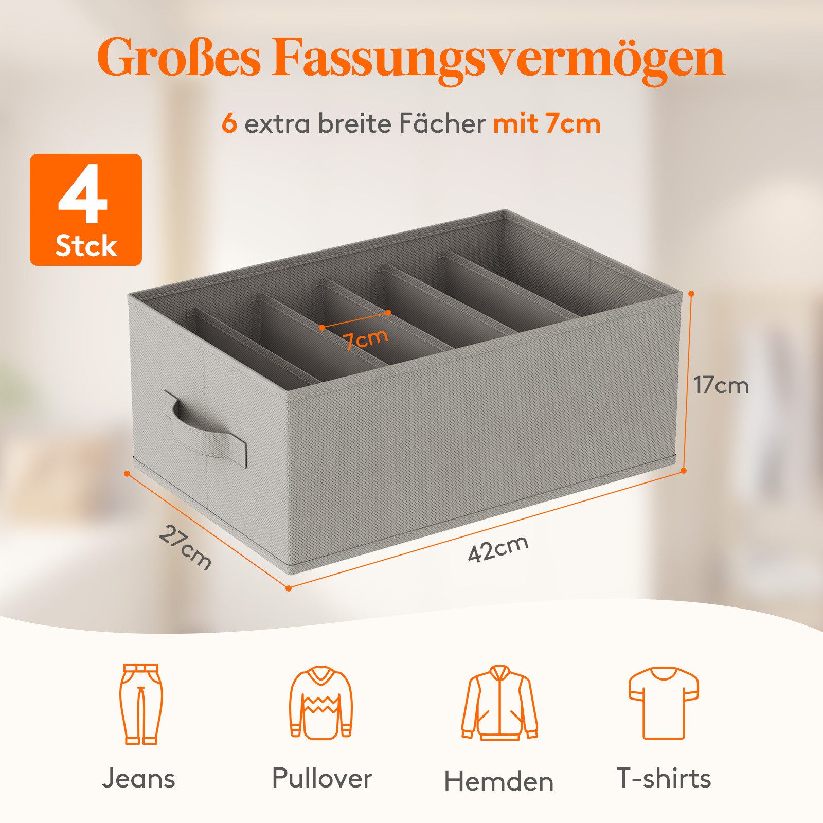 Lifewit Aufbewahrungsdose Schrank Kleidung Aufbewahrungsbox,mit Trennplatte günstig online kaufen