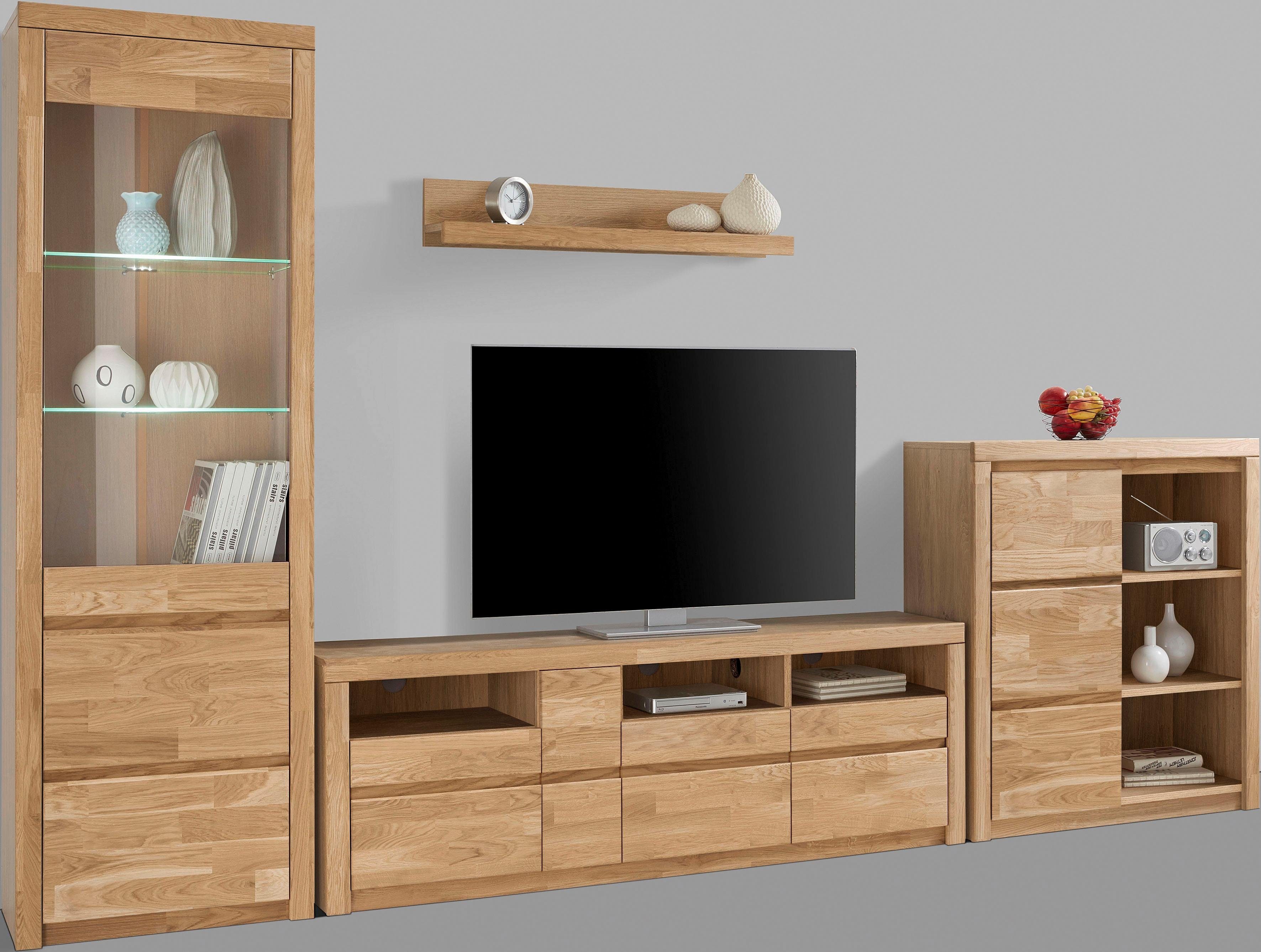 Home affaire Wohnwand Silkeborg, (Set, 4-St), teilmassives Holz