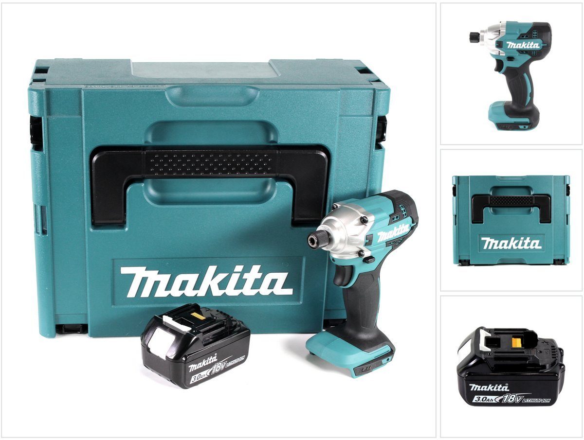 Makita Akku-Schlagschrauber DTD 156 F1J Akku Schlagschrauber 18V 155Nm + 1x Akku 3,0Ah + Makpac -