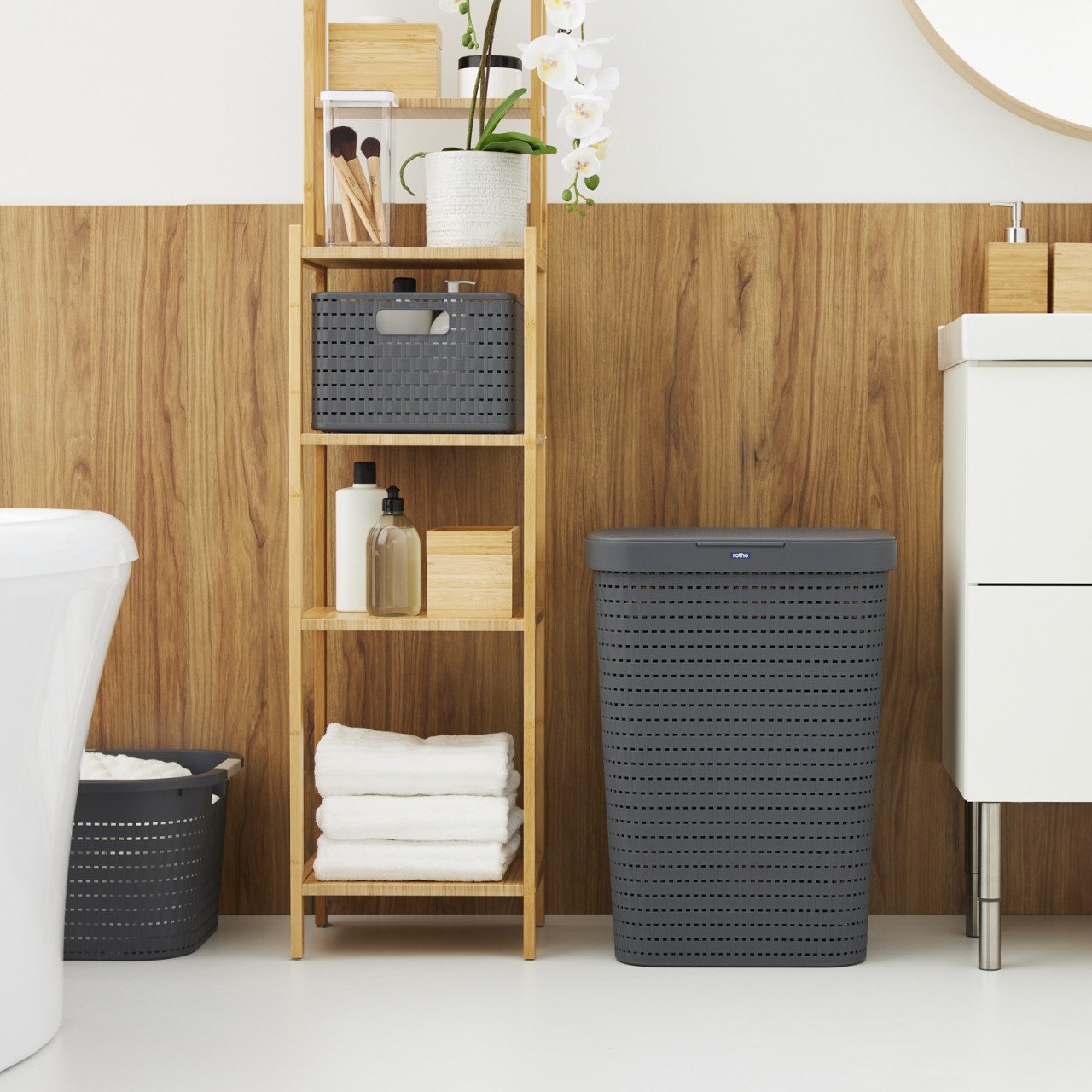 ROTHO Wäschekorb Country Wäschesammler 55l mit günstig online kaufen