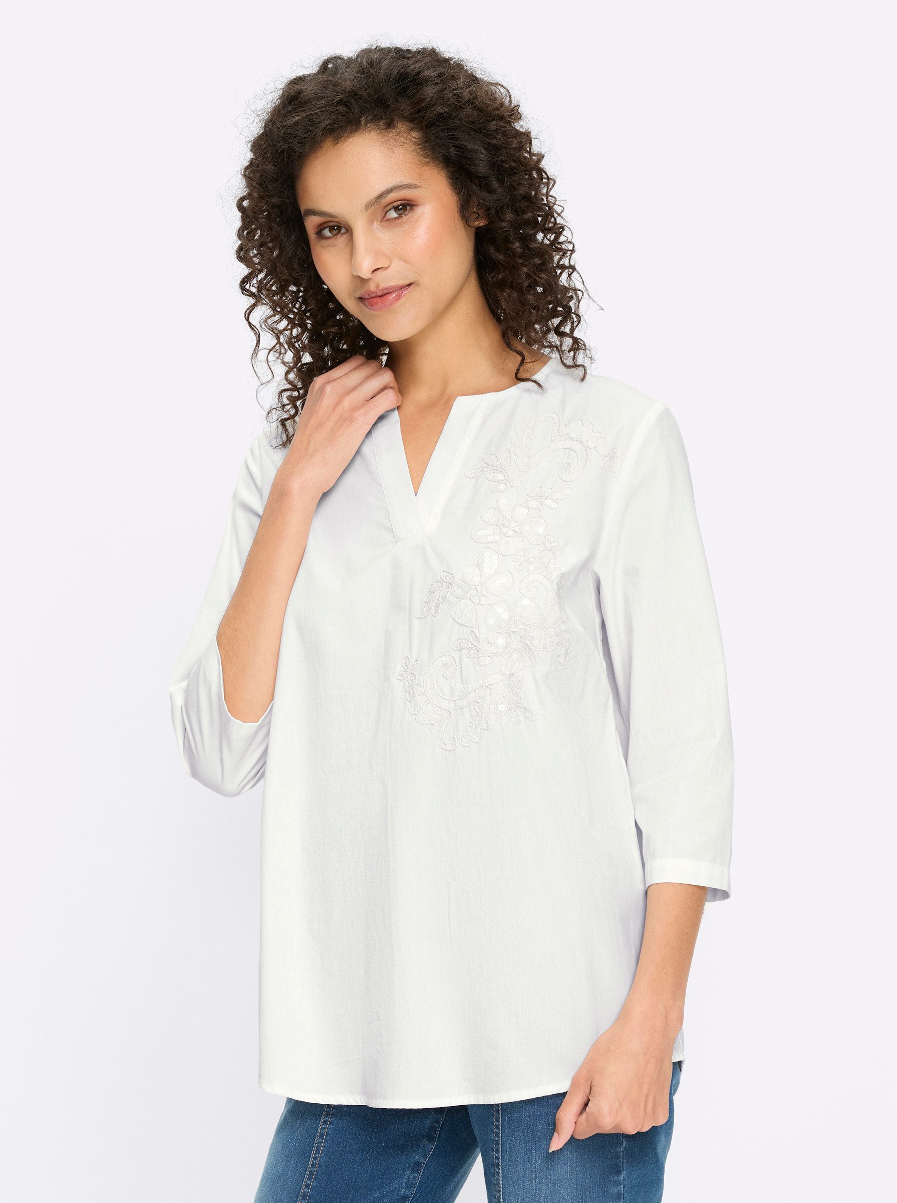 Klassische Bluse Bluse 3/4-Arm
