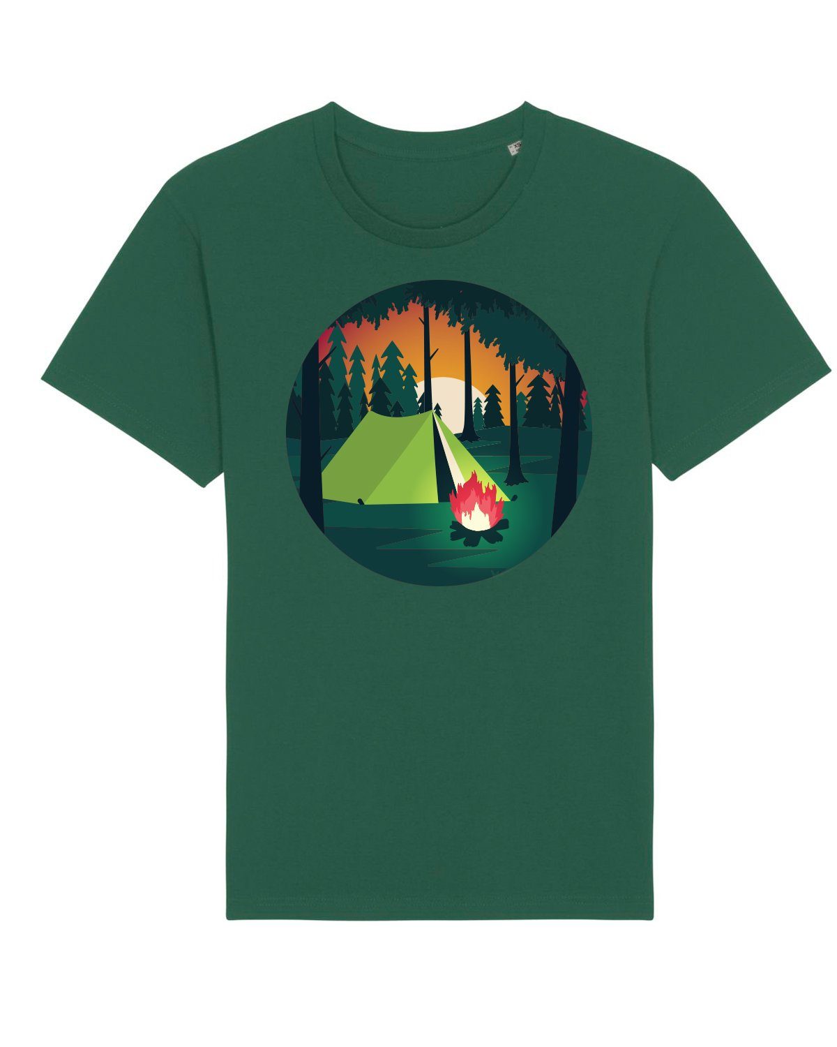 wat? Apparel Print-Shirt Zelten (1-tlg) flaschengrün | T-Shirts
