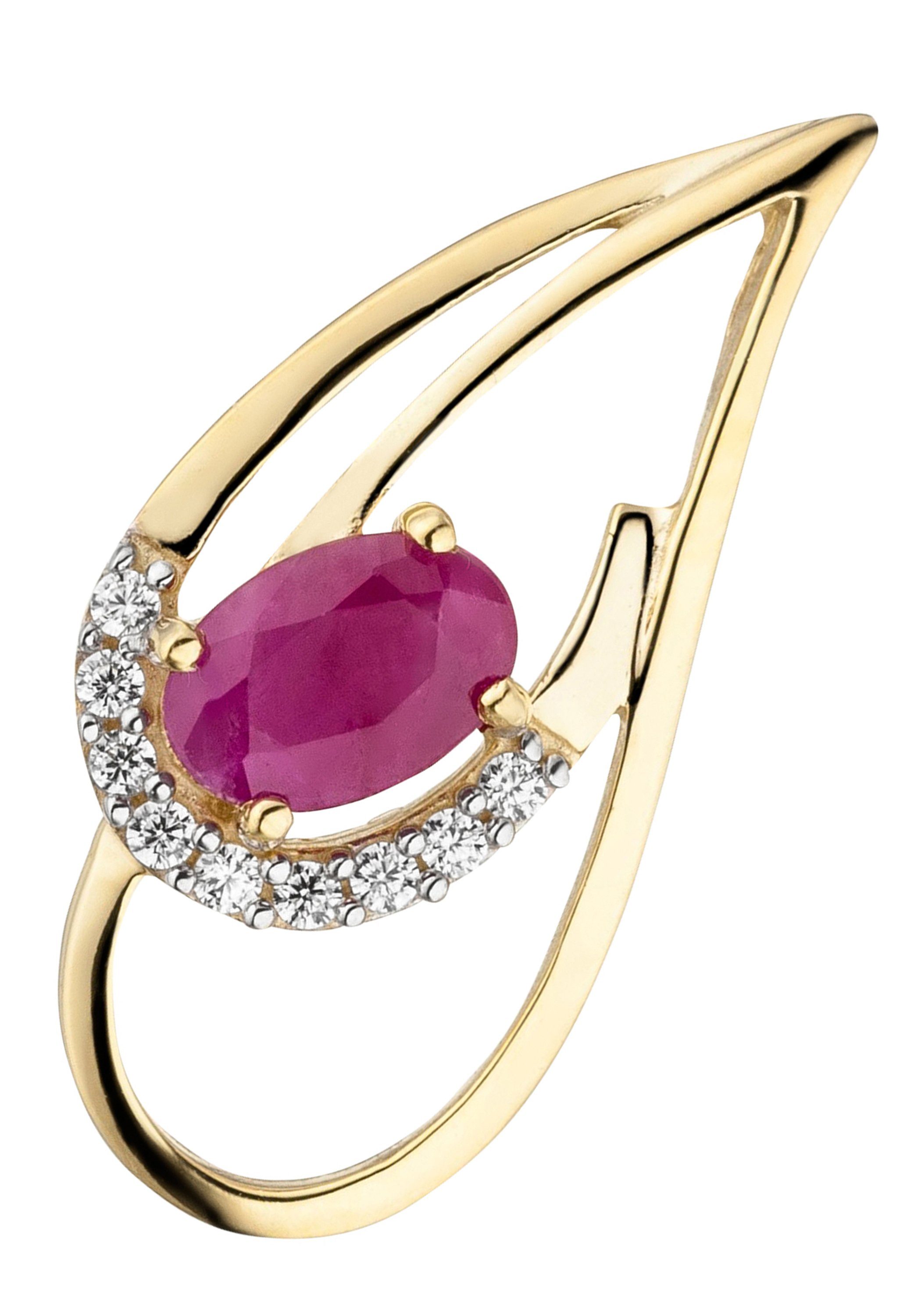 JOBO Kettenanhänger Anhänger mit Rubin...