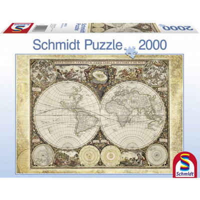 Schmidt Spiele Puzzle Puzzle Historische Weltkarte, 2000 Puzzleteile