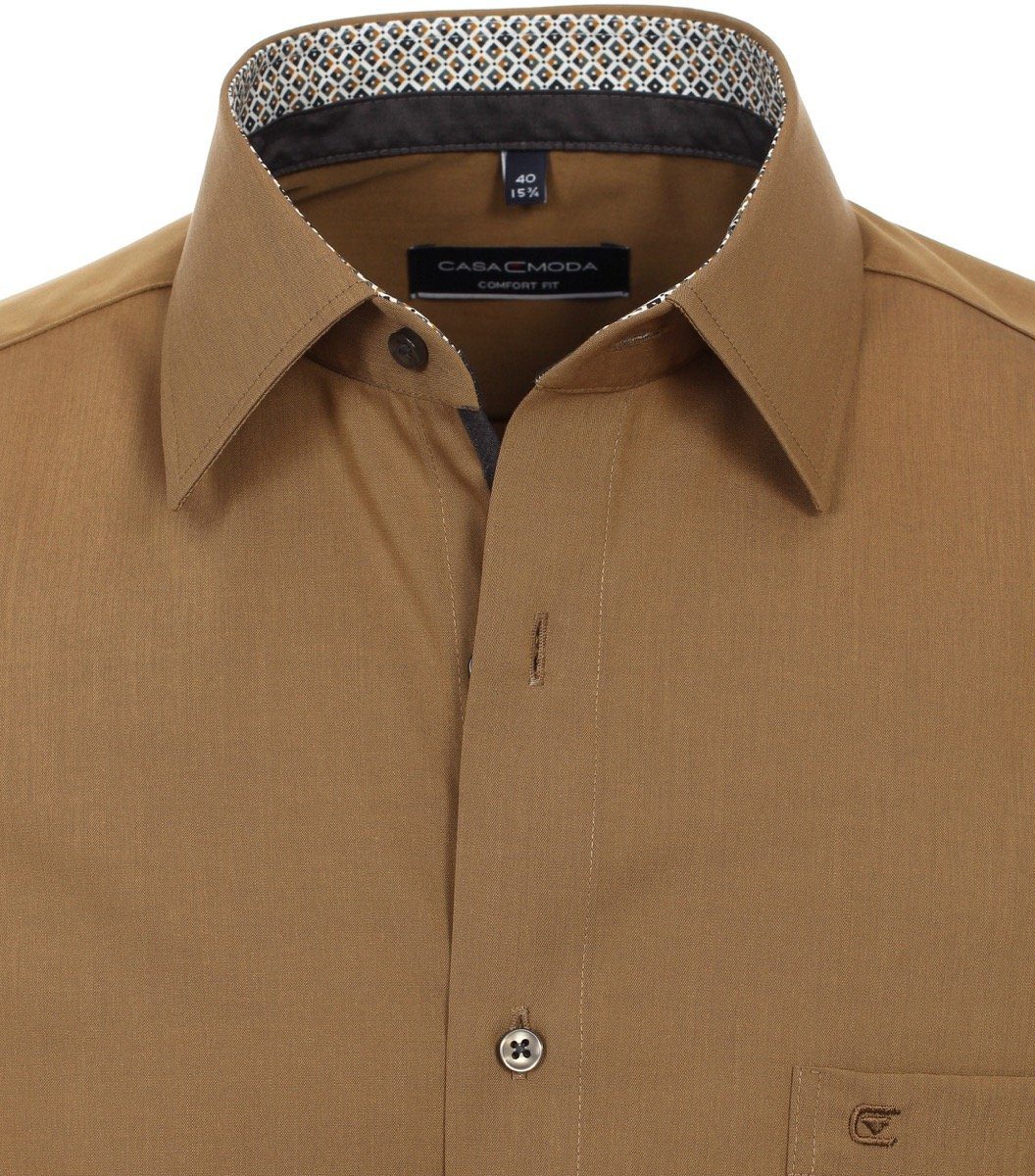 Einfarbig Businesshemd - - Gelb - (500) Langarm Comfort Fit Gelb Businesshemd CASAMODA -