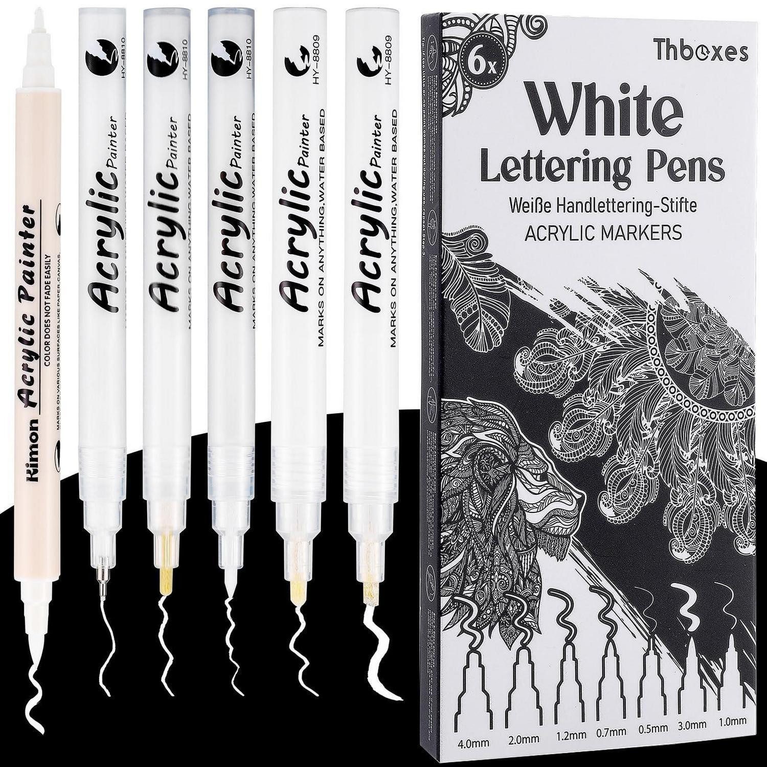 LuxusKollektion Lackmarker Acrylstifte Weiß 6er Set Spitzenvielfalt
