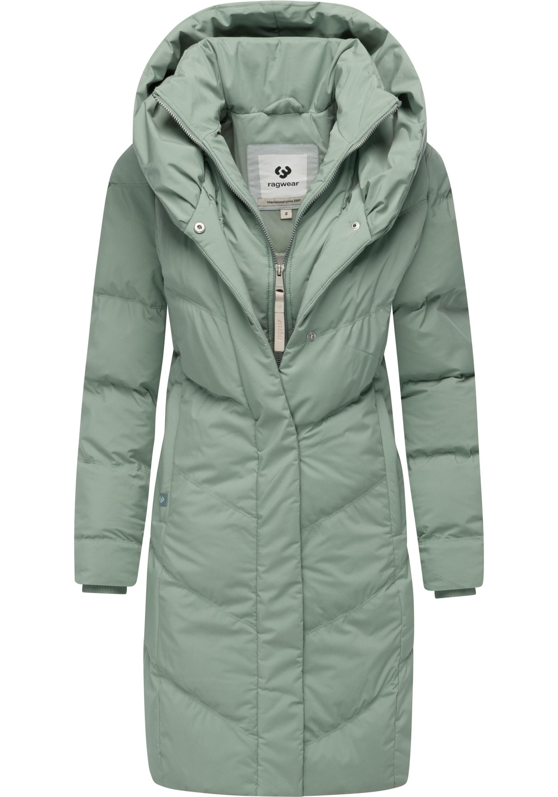 Ragwear Steppmantel Natalka Soft YOUMODO Warmer Wintermantel mit hohem Kragen und Kapuze